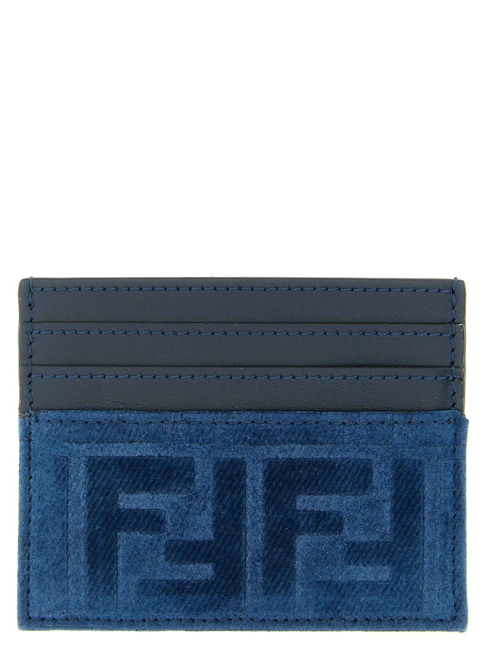 Fendi Blue Cotton Cardholder