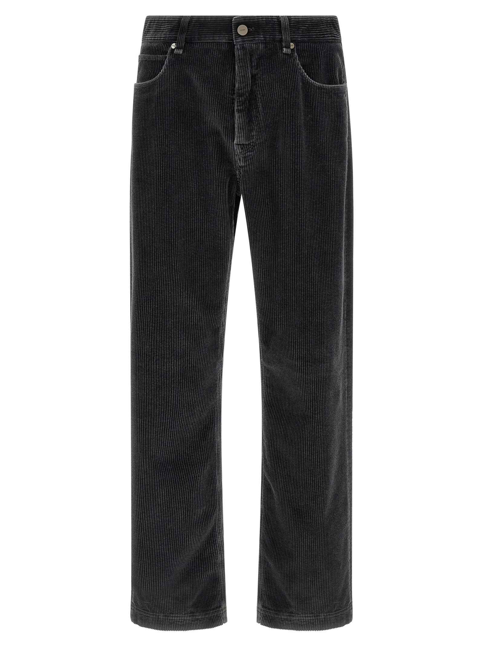 Fendi Gray Cotton Casual Pants