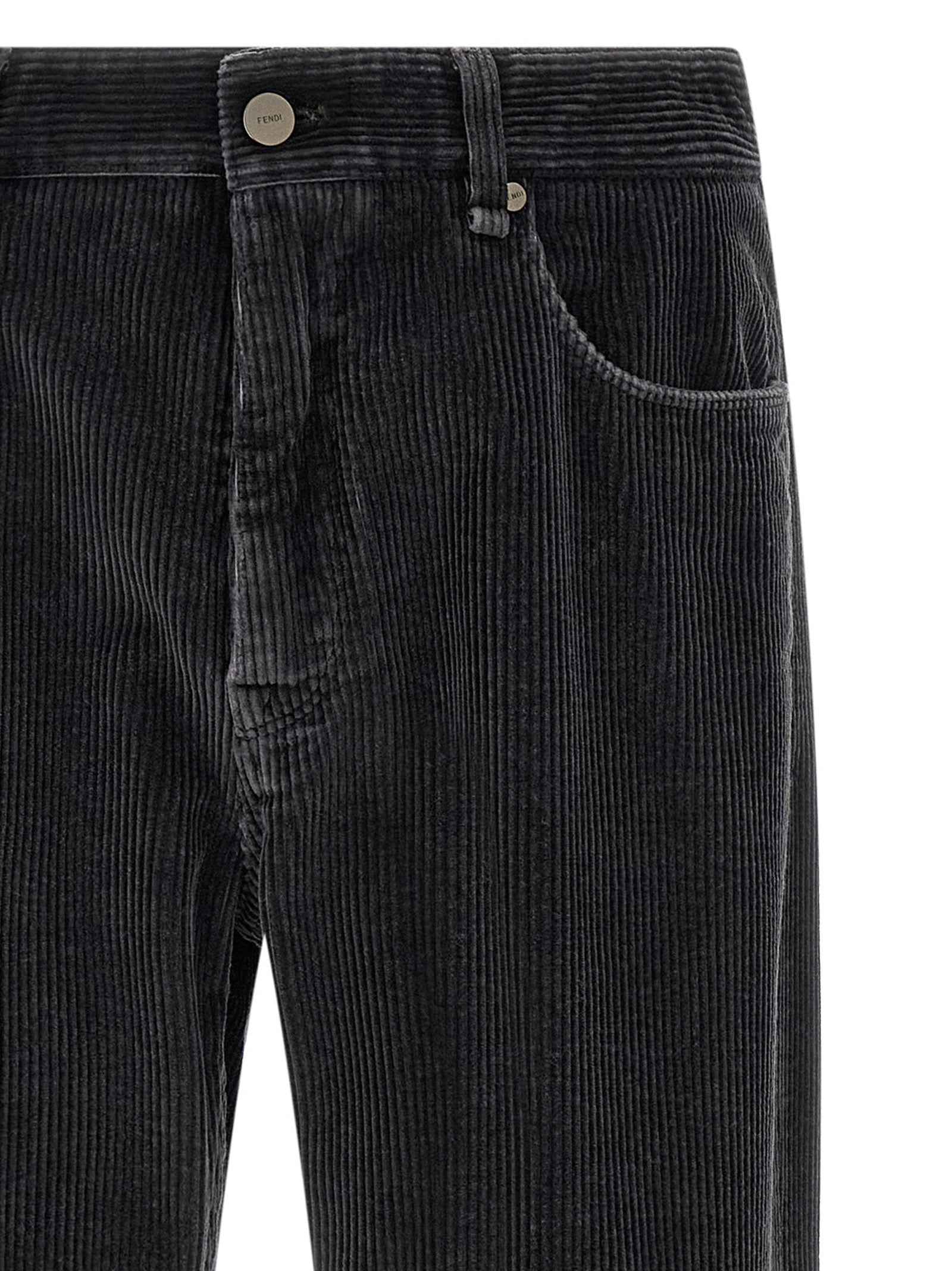 Fendi Gray Cotton Casual Pants