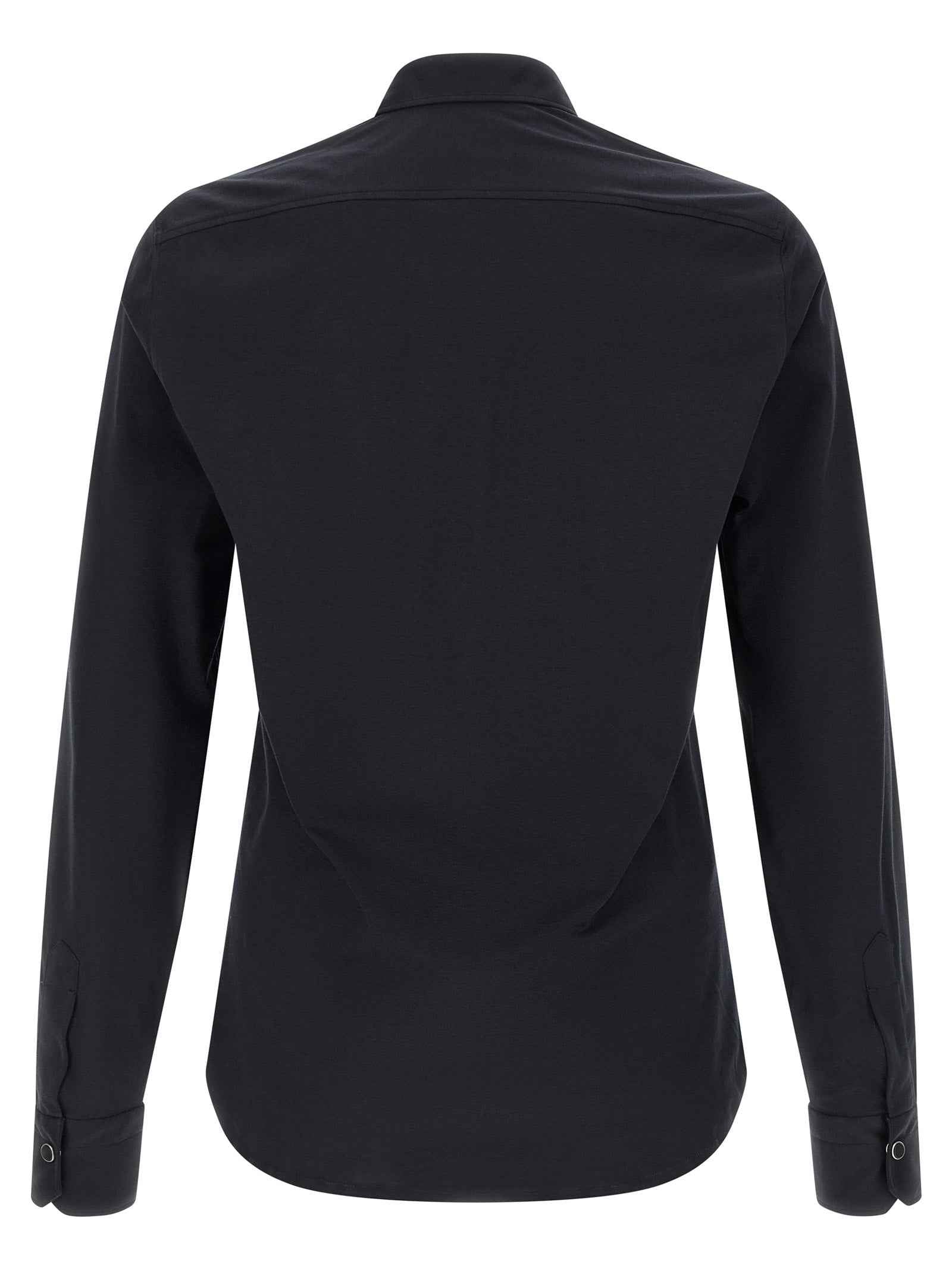 Kiton Blue Cotton Blouse