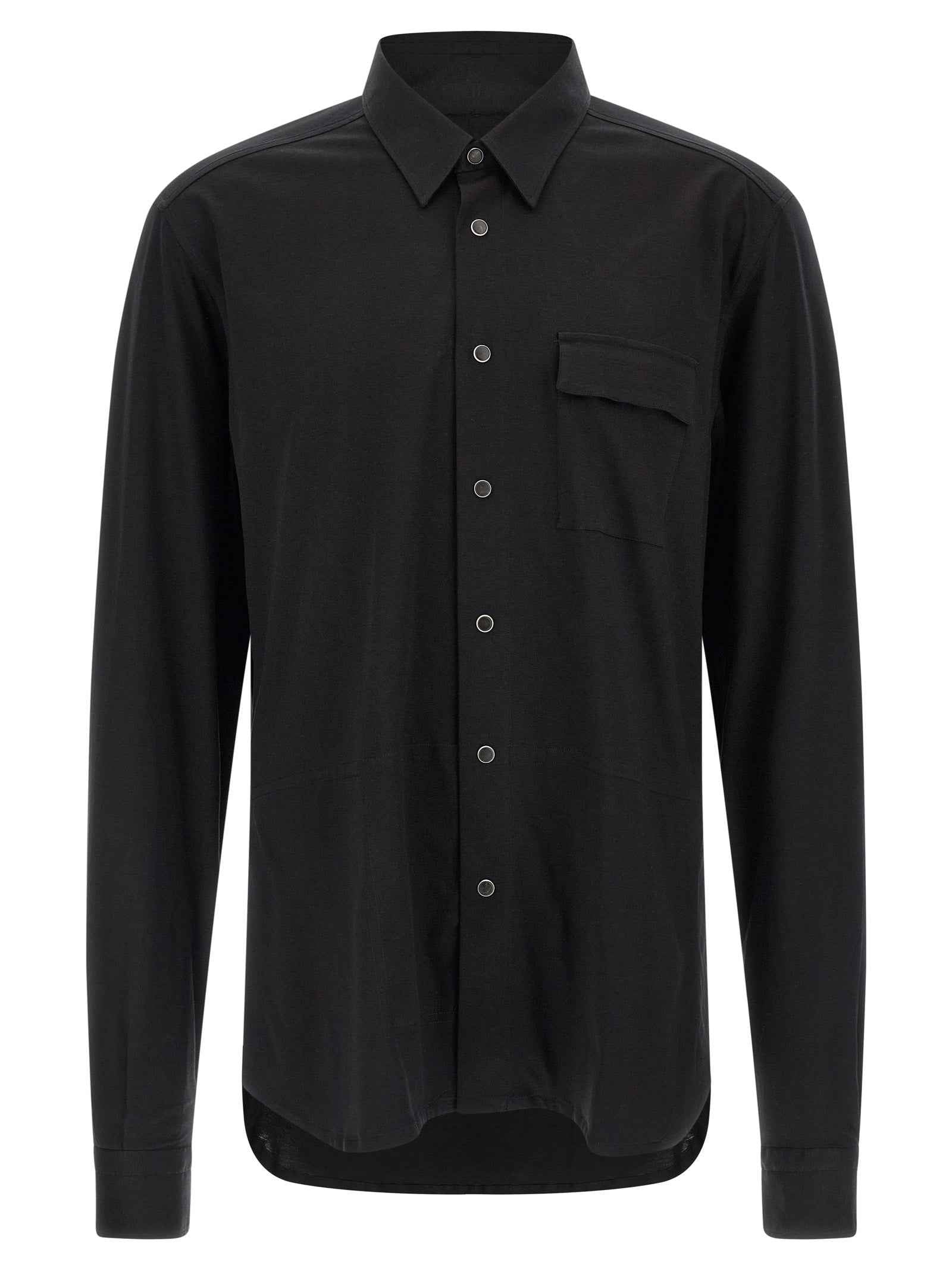 Kiton Black Cotton Blouse