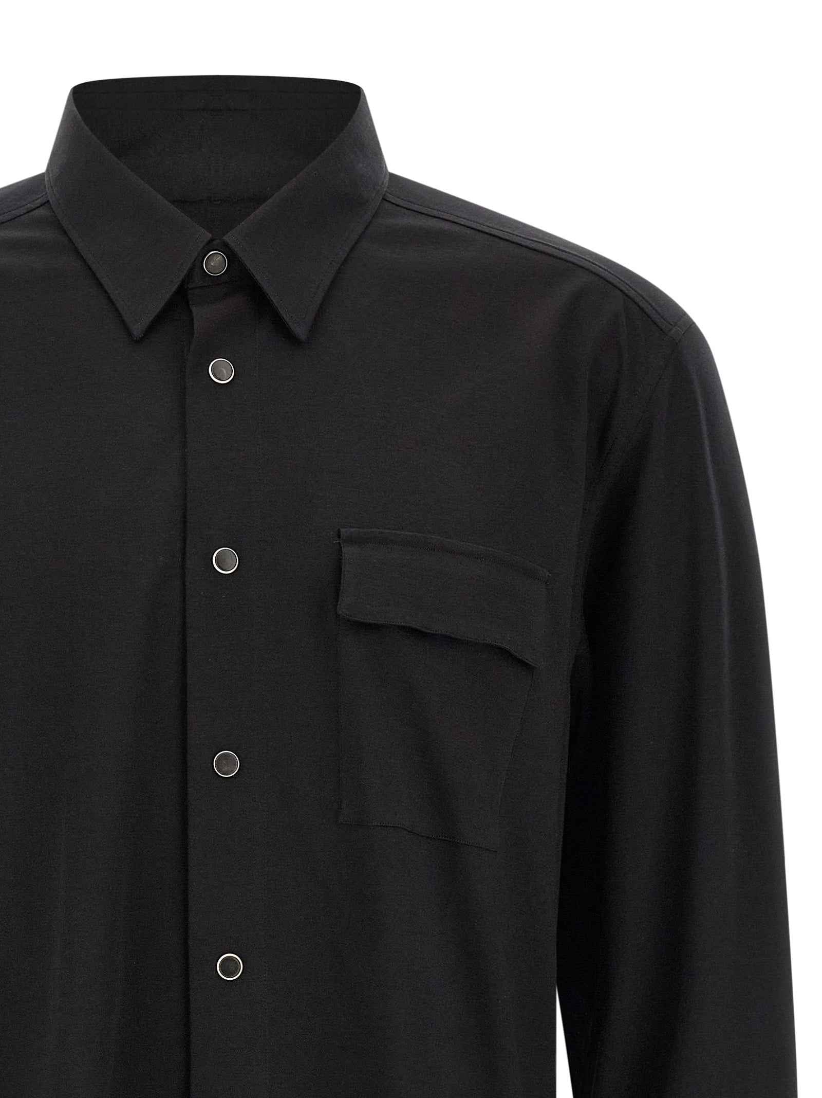 Kiton Black Cotton Blouse