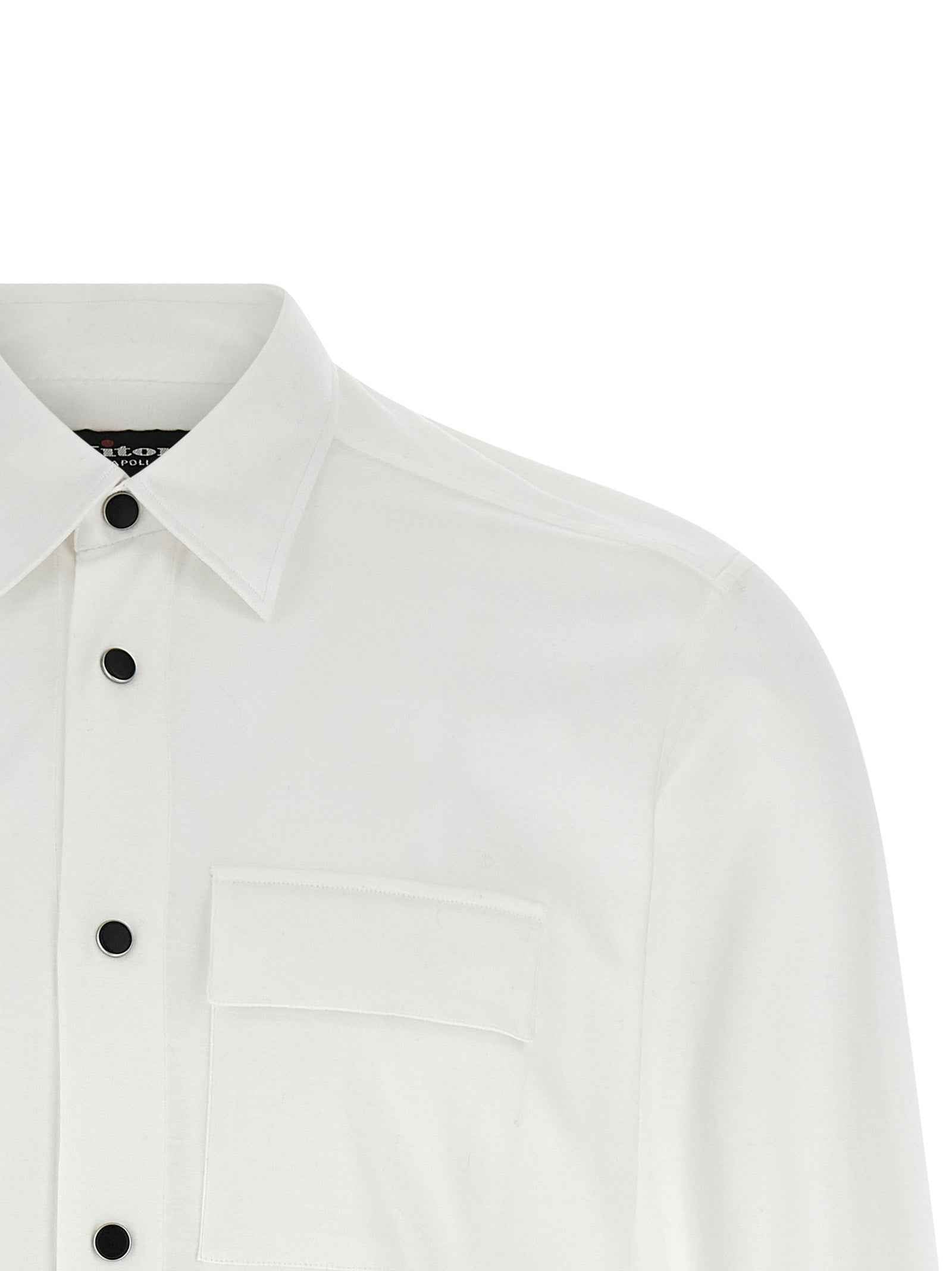 Kiton White Cotton Blouse