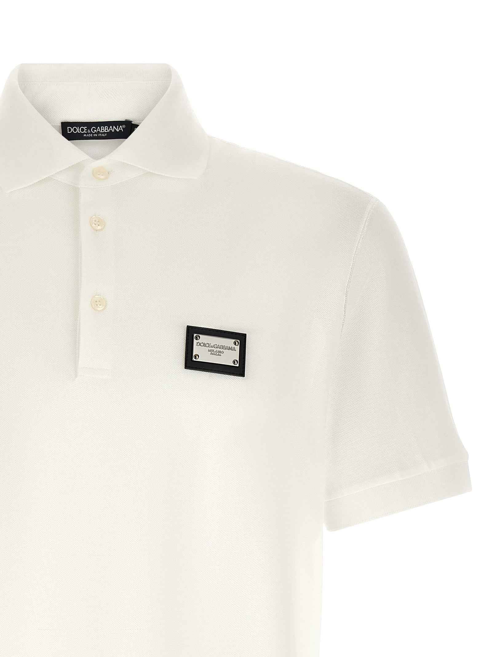 Dolce & Gabbana White Cotton Polo Shirt