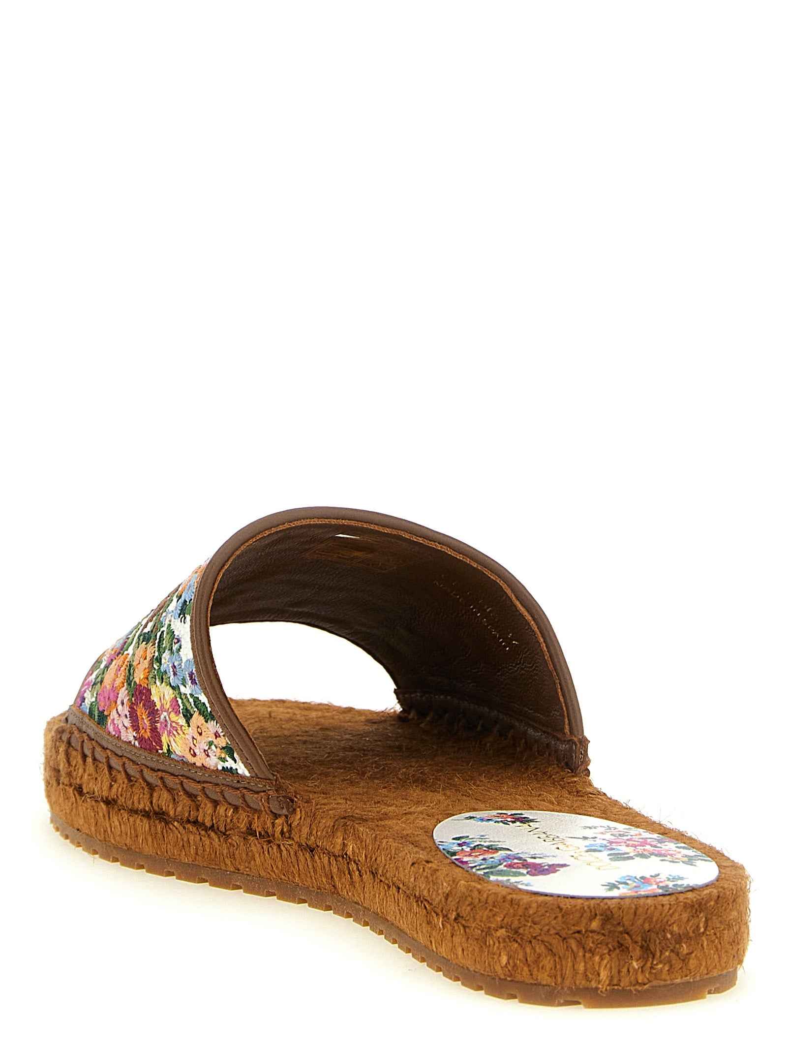 Dolce & Gabbana Multicolor Lamb Leather Slides