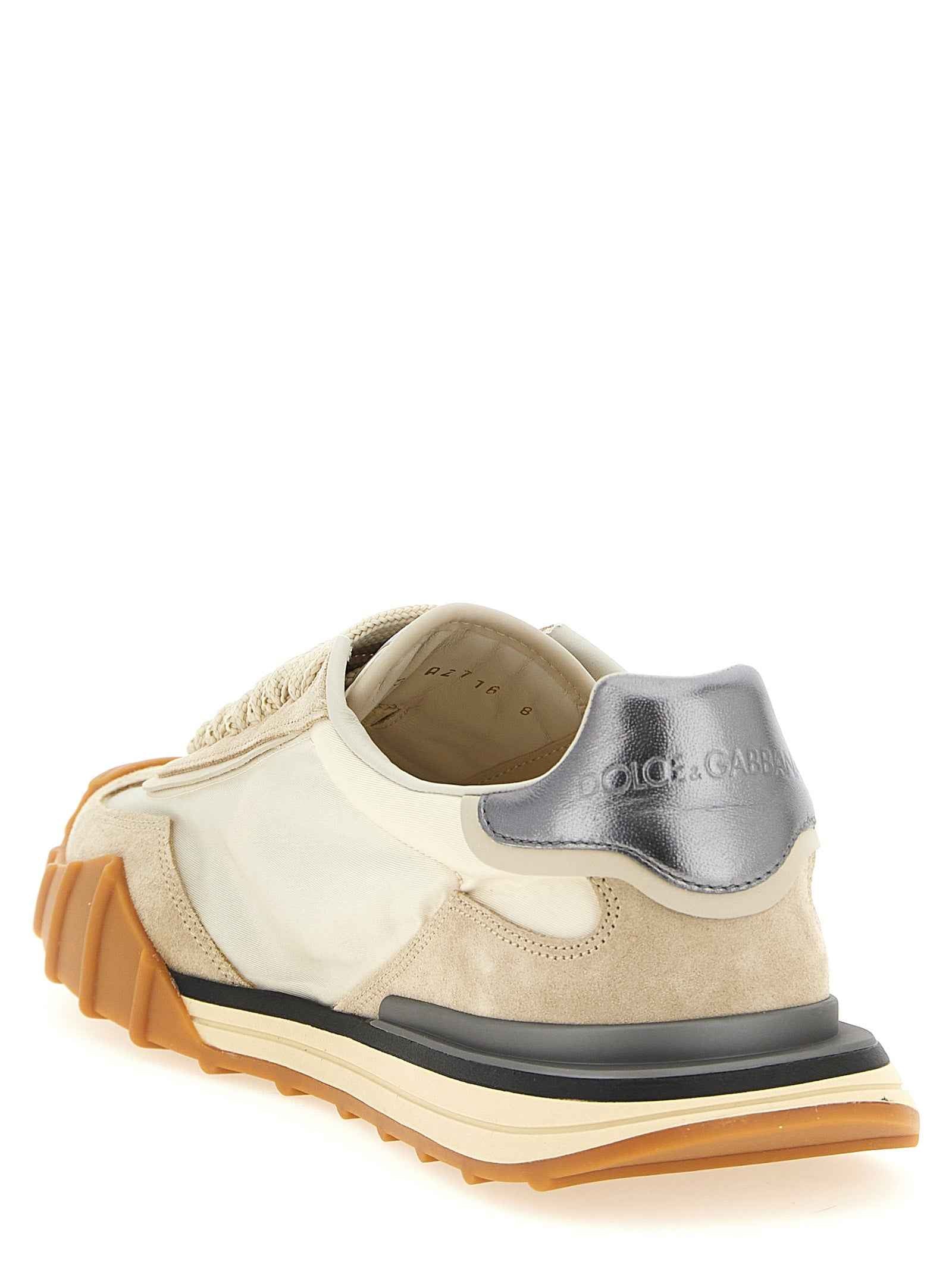 Dolce & Gabbana Silver Calfskin Athletic Sneakers