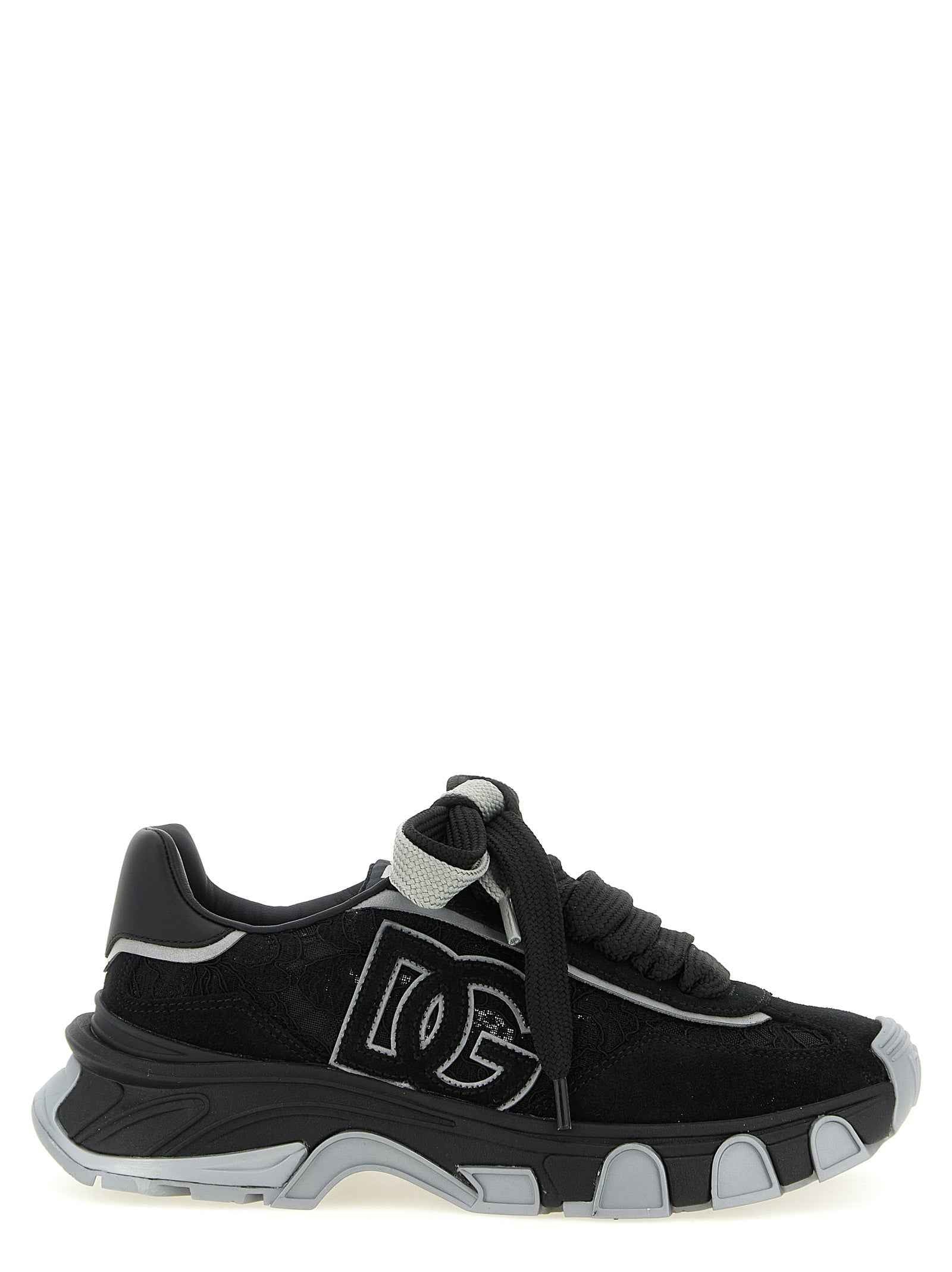 Dolce & Gabbana Black Polyamide Athletic Sneakers