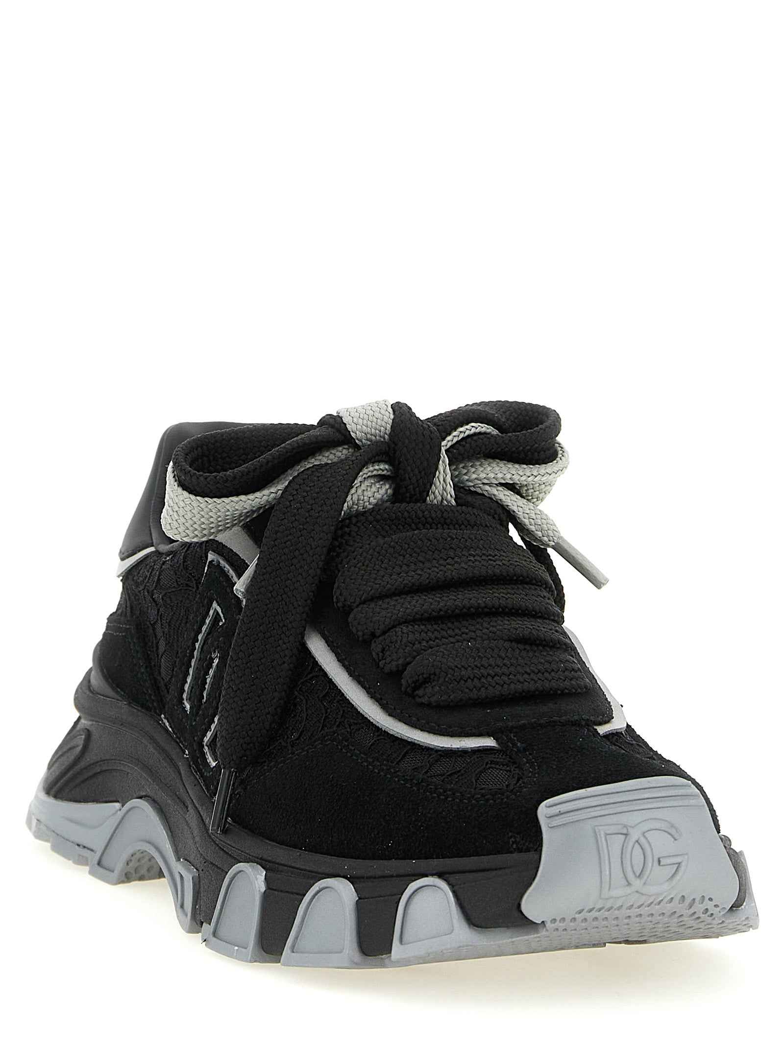 Dolce & Gabbana Black Polyamide Athletic Sneakers