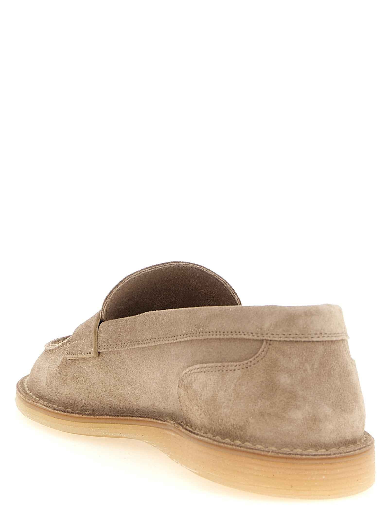 Dolce & Gabbana Beige Calfskin Slip-On Loafers