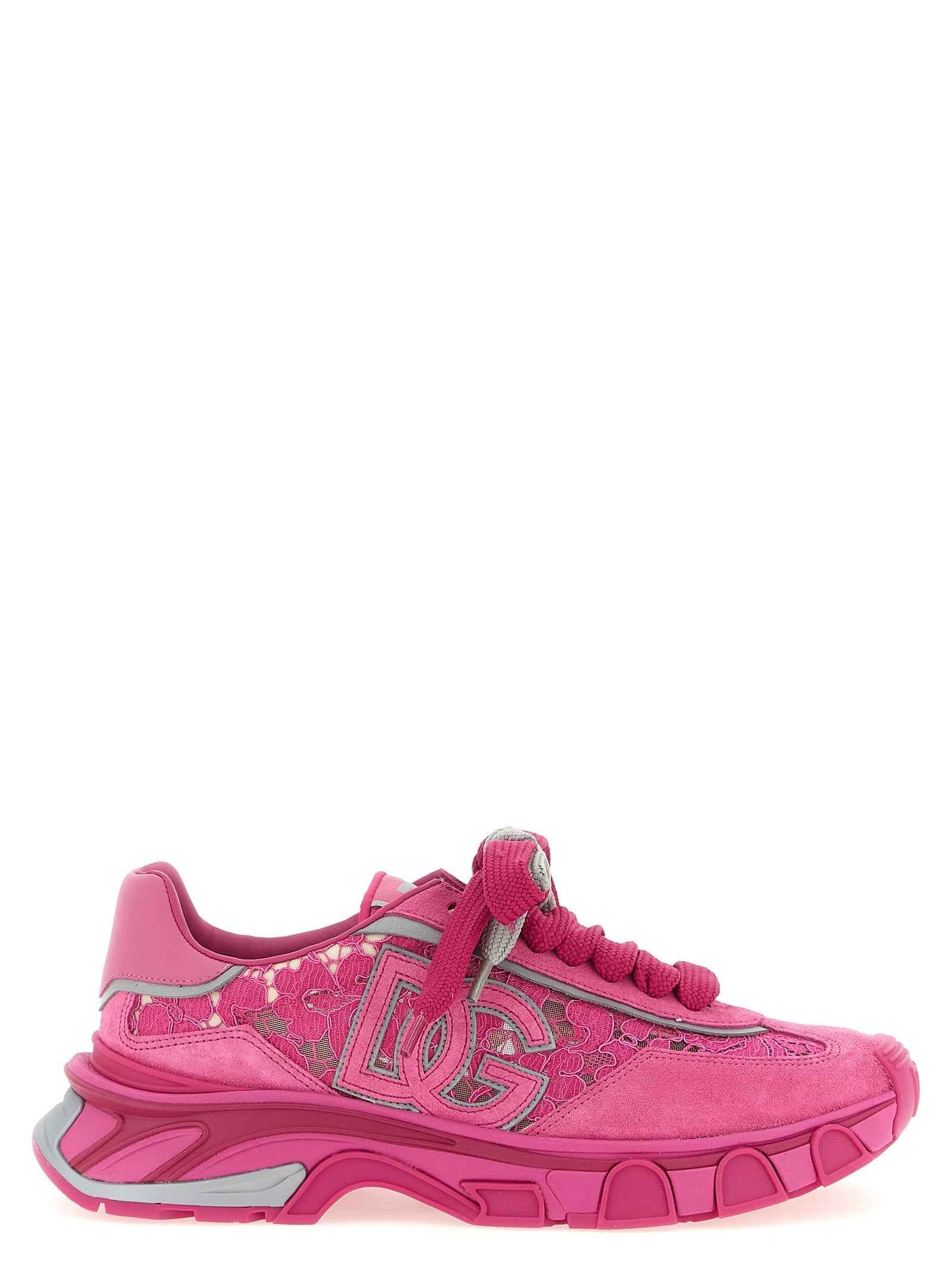Dolce & Gabbana Fuchsia Polyamide Athletic Sneakers