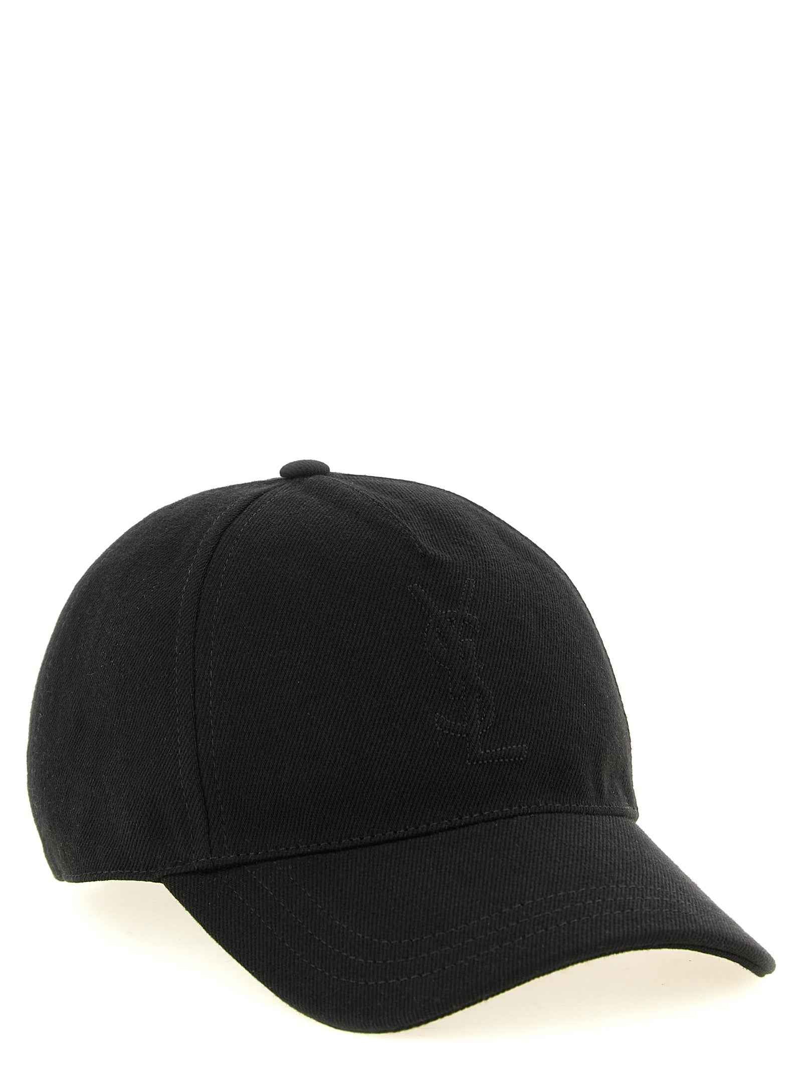 Saint Laurent Black Cotton Cap (Baseball Hat)