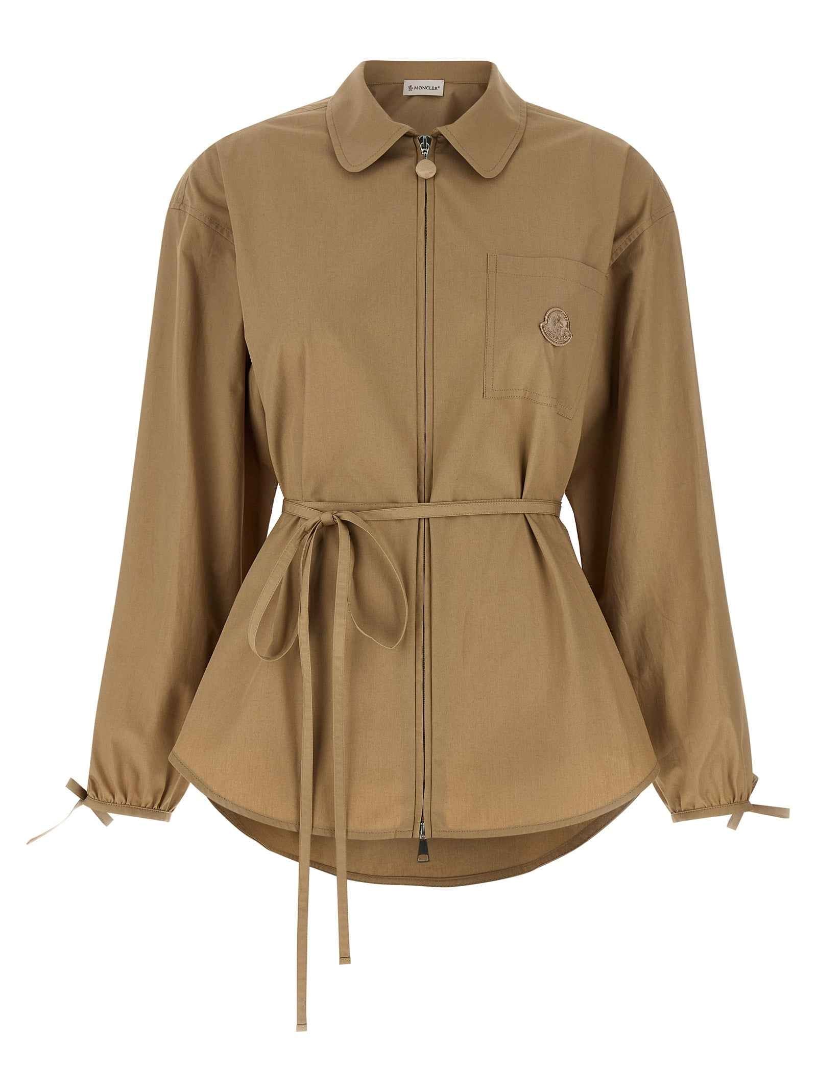 Moncler Beige Cotton Full-Length Jacket