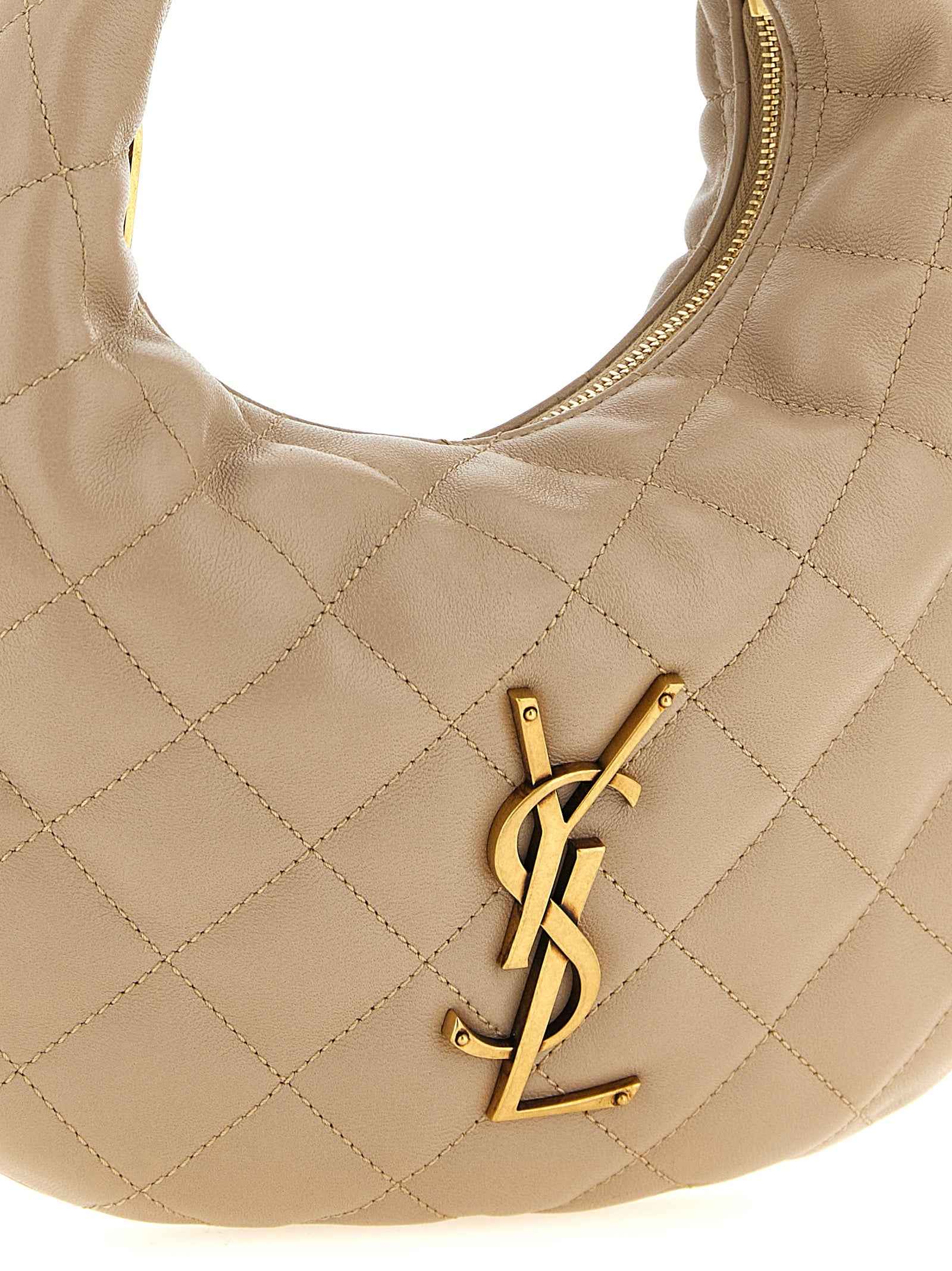 Saint Laurent Beige Lamb Leather Handbag