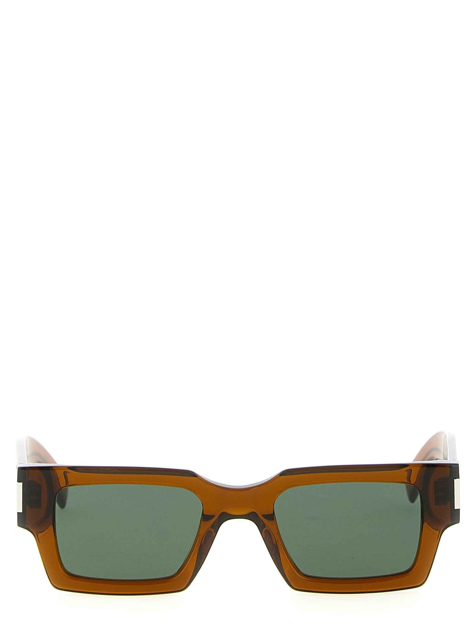 Saint Laurent Brown Acetate Sunglasses