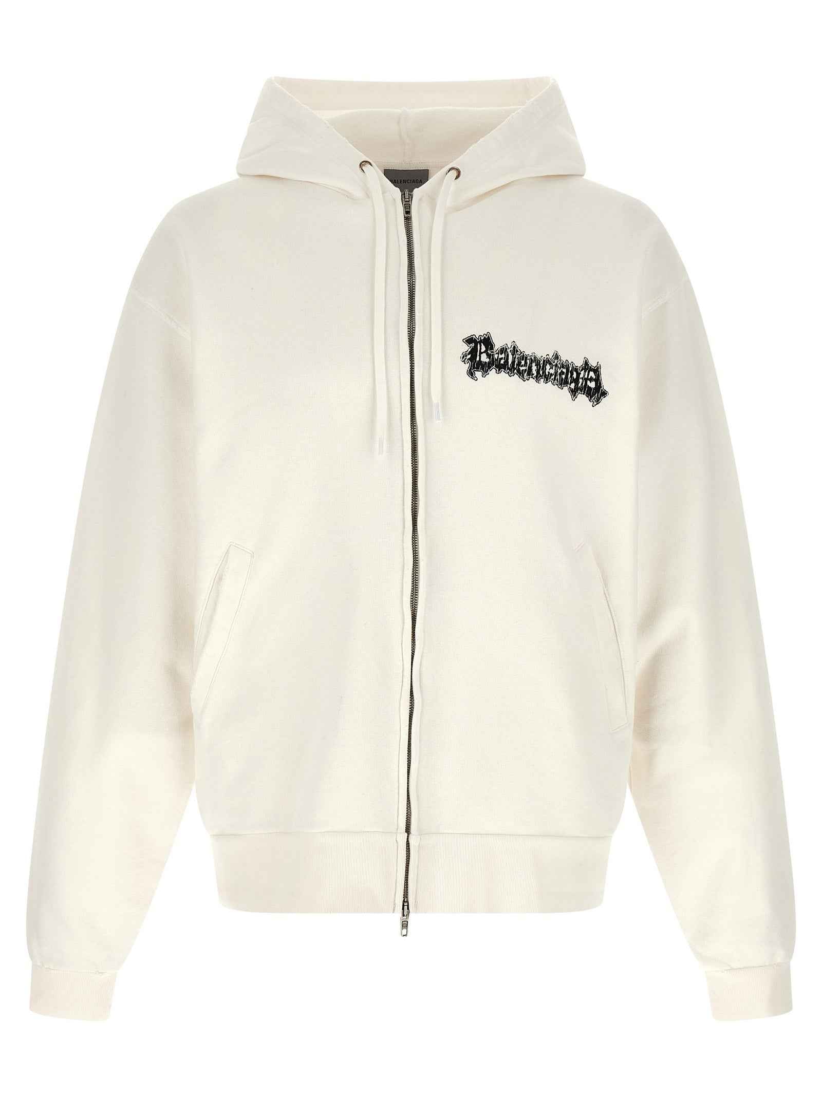 Balenciaga White Cotton Sweatshirt