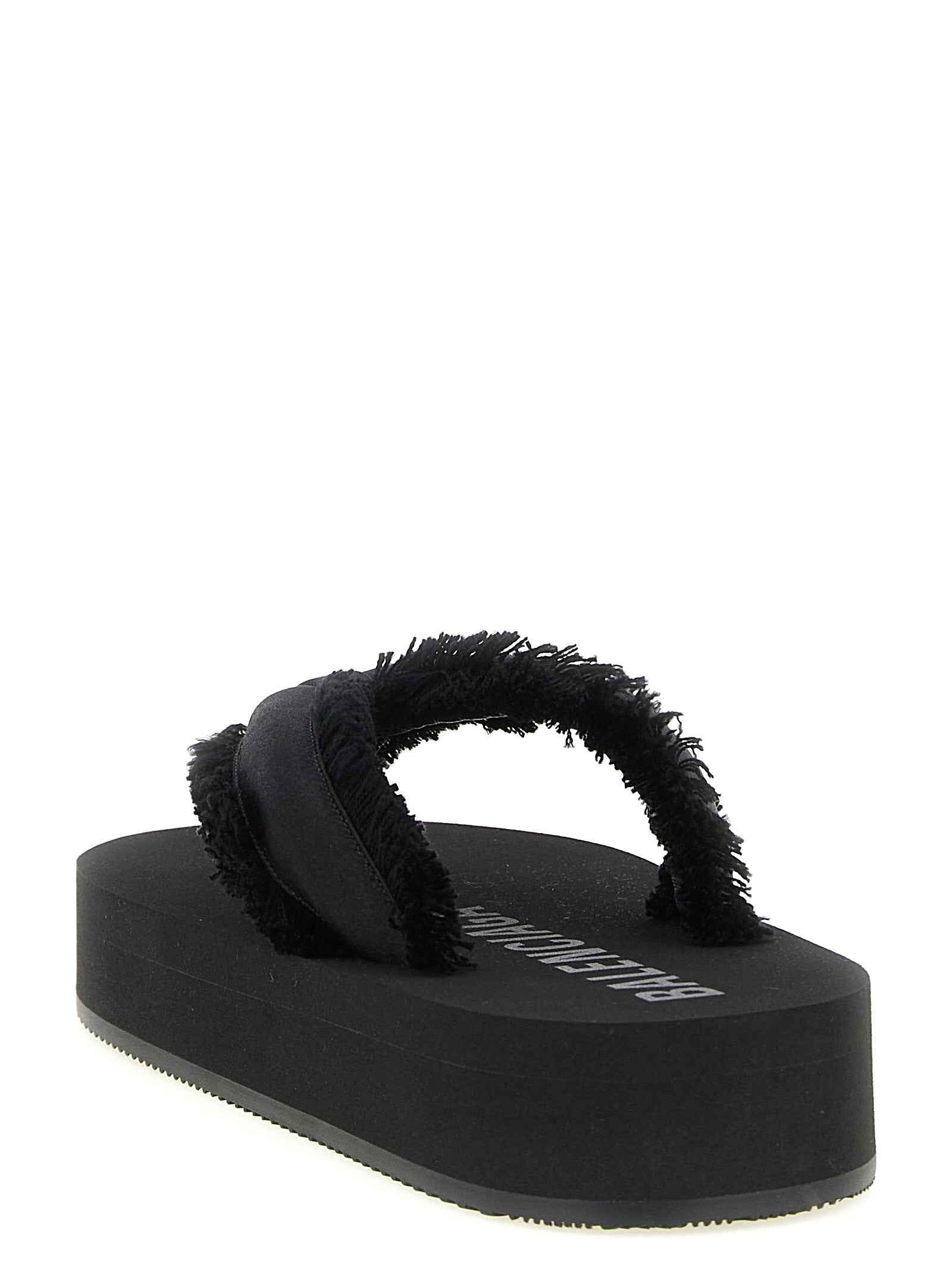 Balenciaga Black Viscose Slides