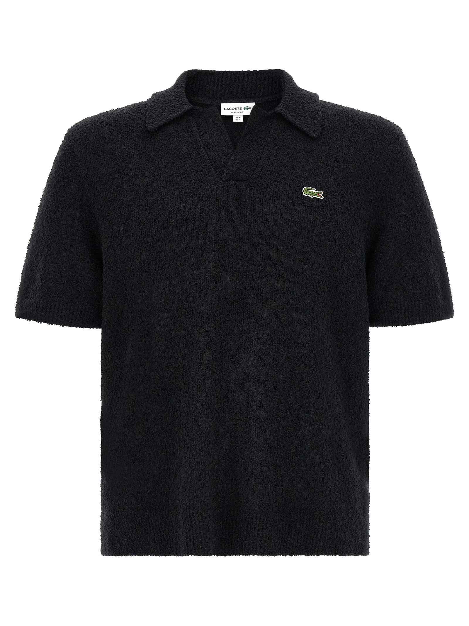 Lacoste Black Cotton Polo Shirt