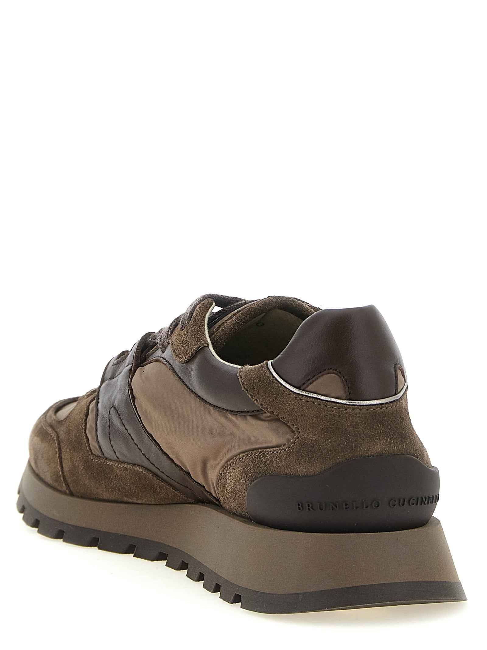 Brunello Cucinelli Bicolor Calfskin Athletic Sneakers