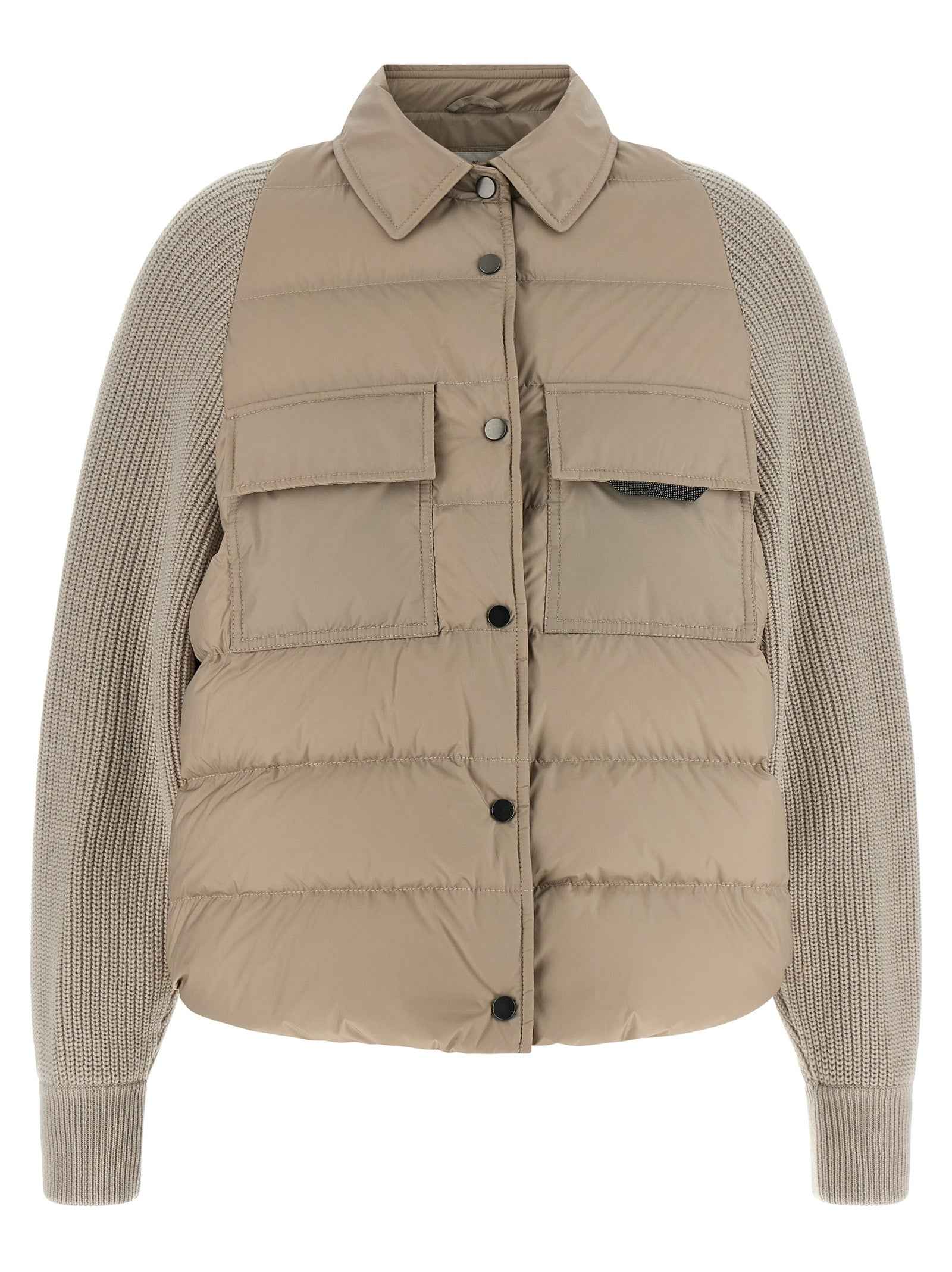 Brunello Cucinelli Beige Polyester Shell Jacket