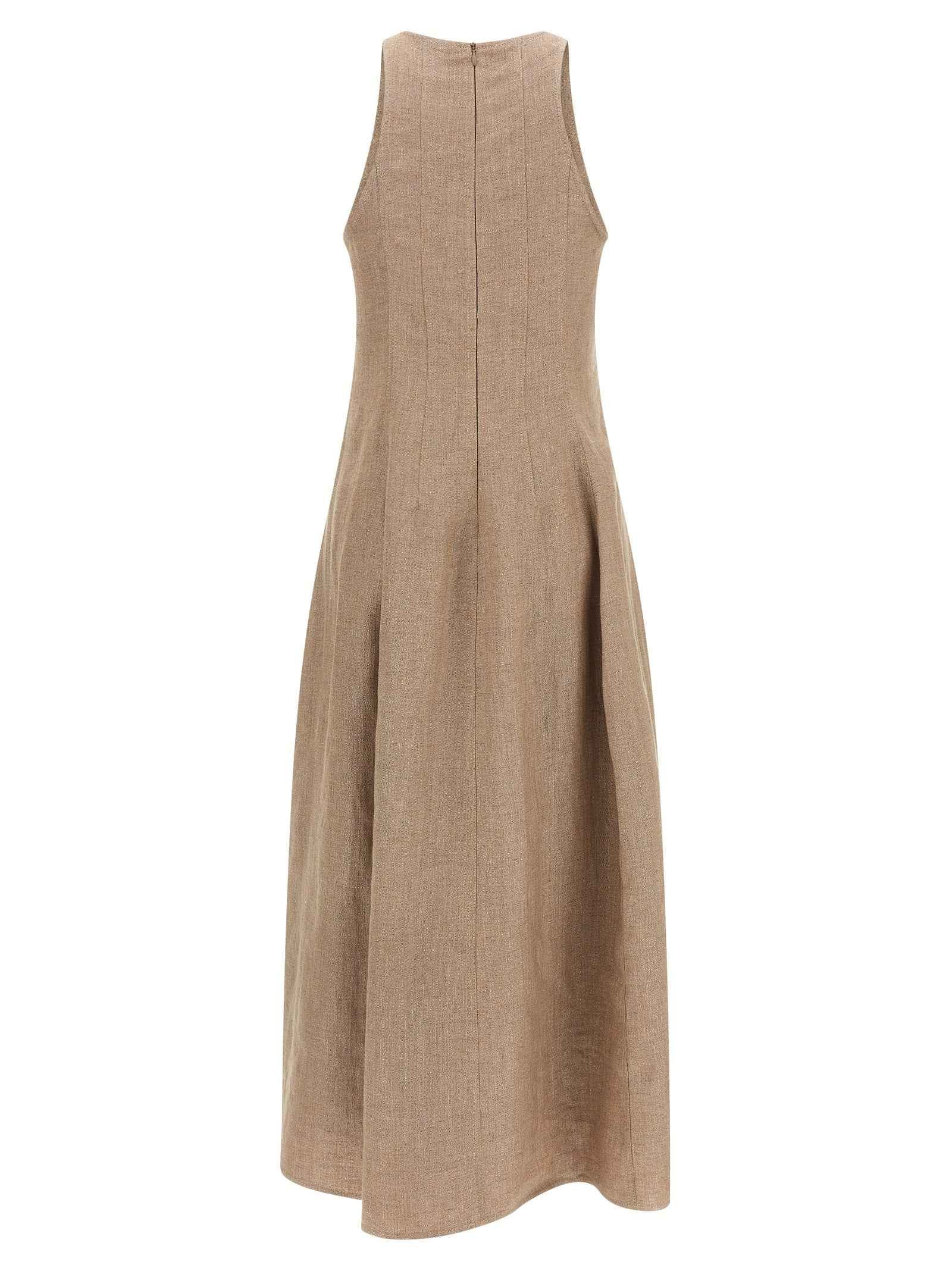 Brunello Cucinelli Beige Linen Long Dress