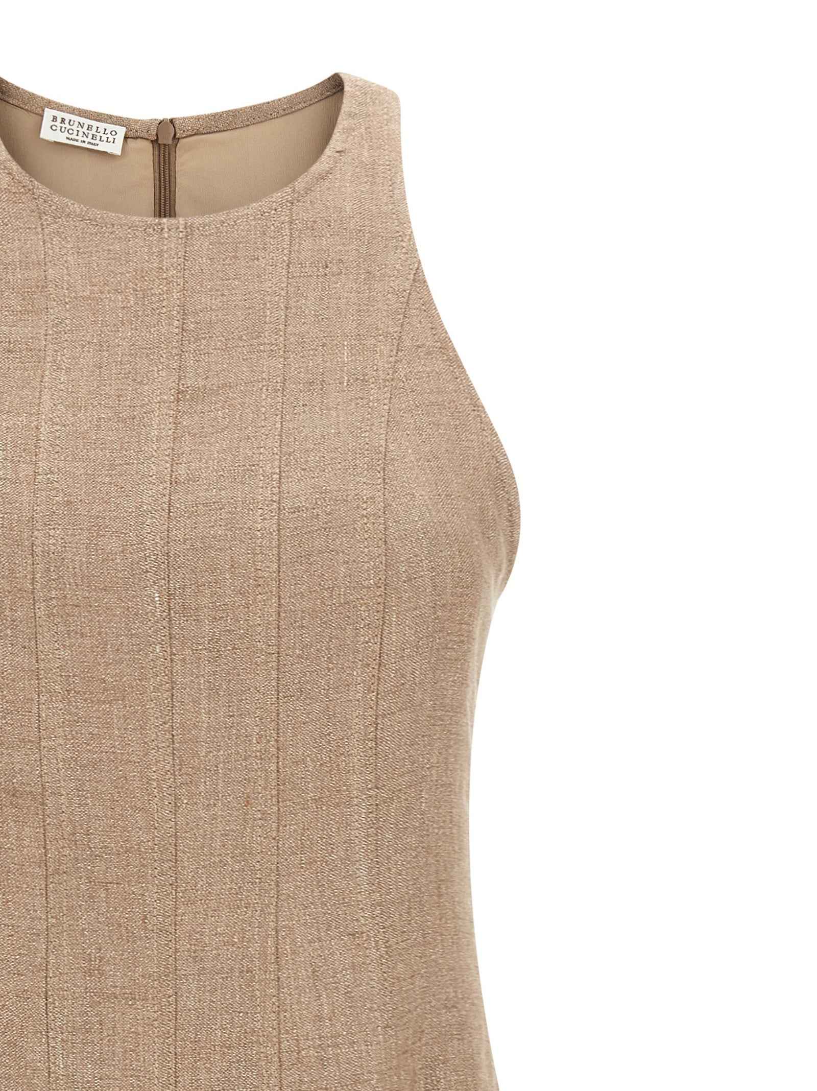 Brunello Cucinelli Beige Linen Long Dress