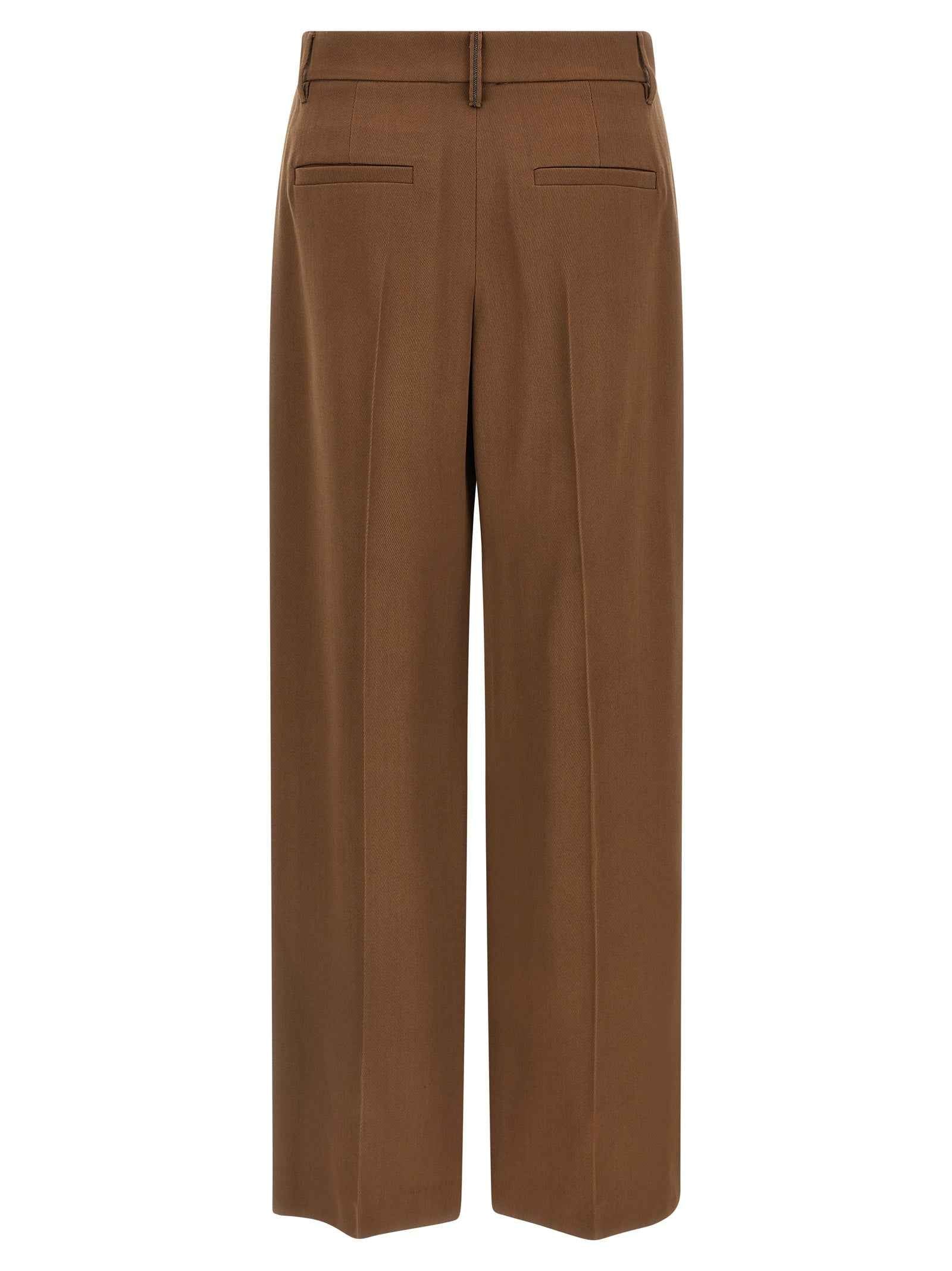 Brunello Cucinelli Brown Virgin Wool Casual Pants