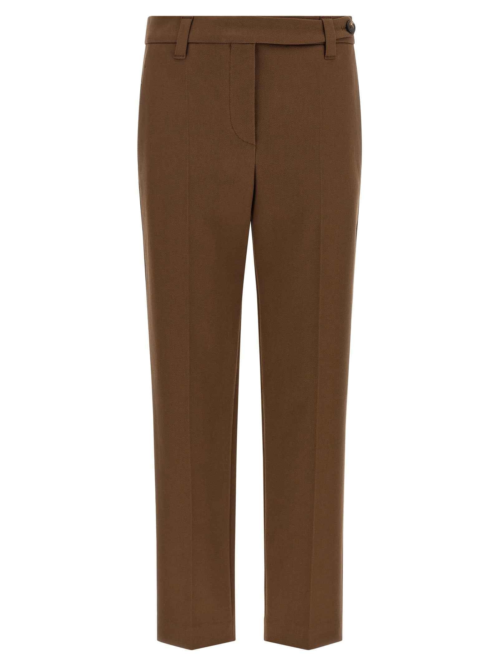 Brunello Cucinelli Brown Cotton Cropped Pants