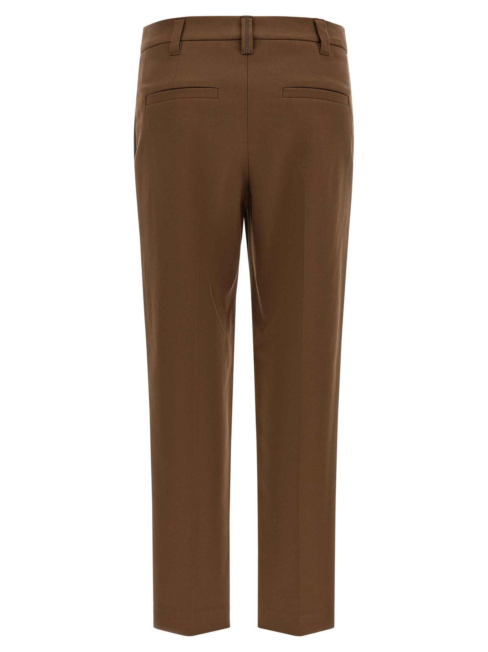 Brunello Cucinelli Brown Cotton Cropped Pants