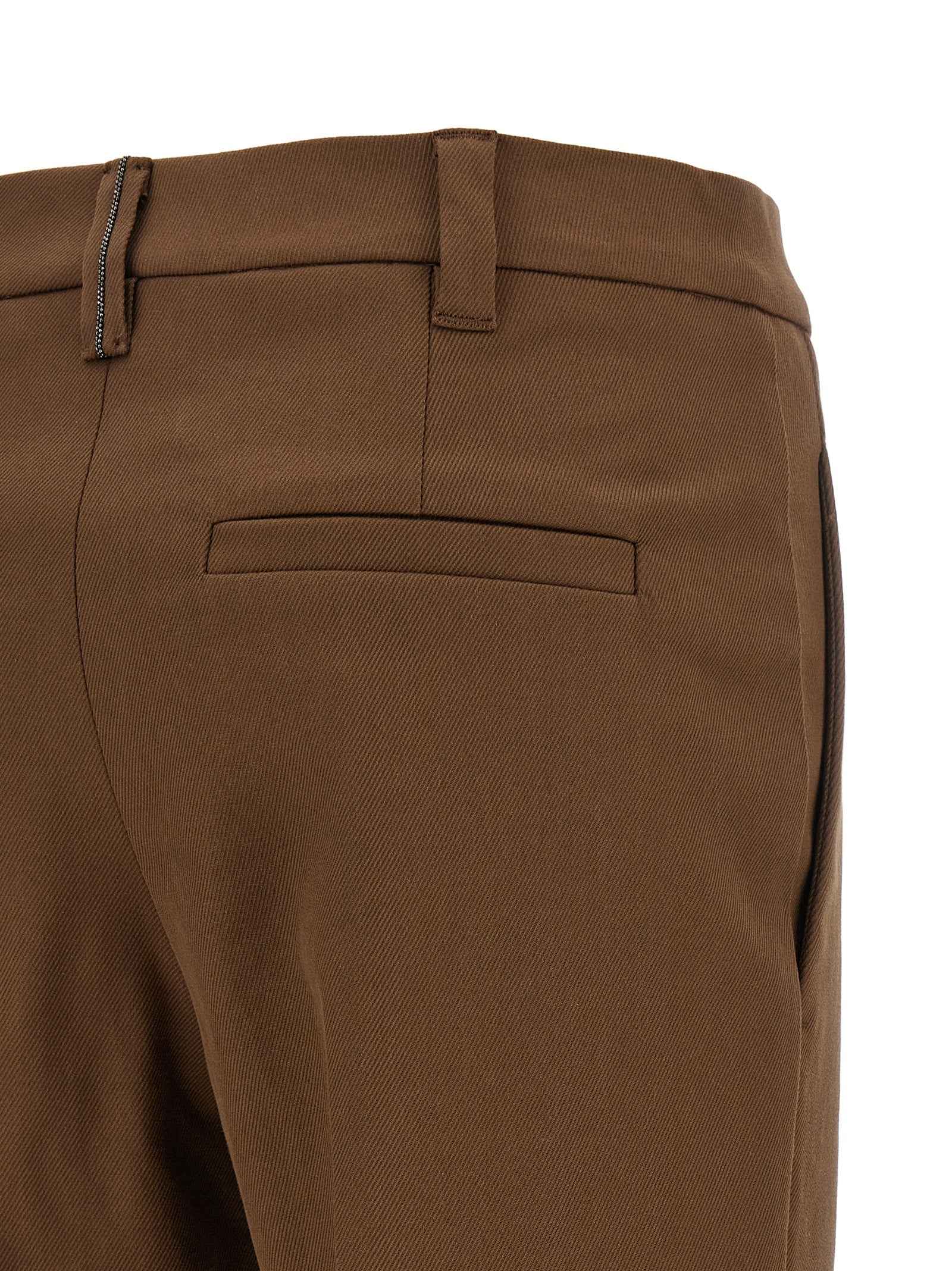 Brunello Cucinelli Brown Cotton Cropped Pants