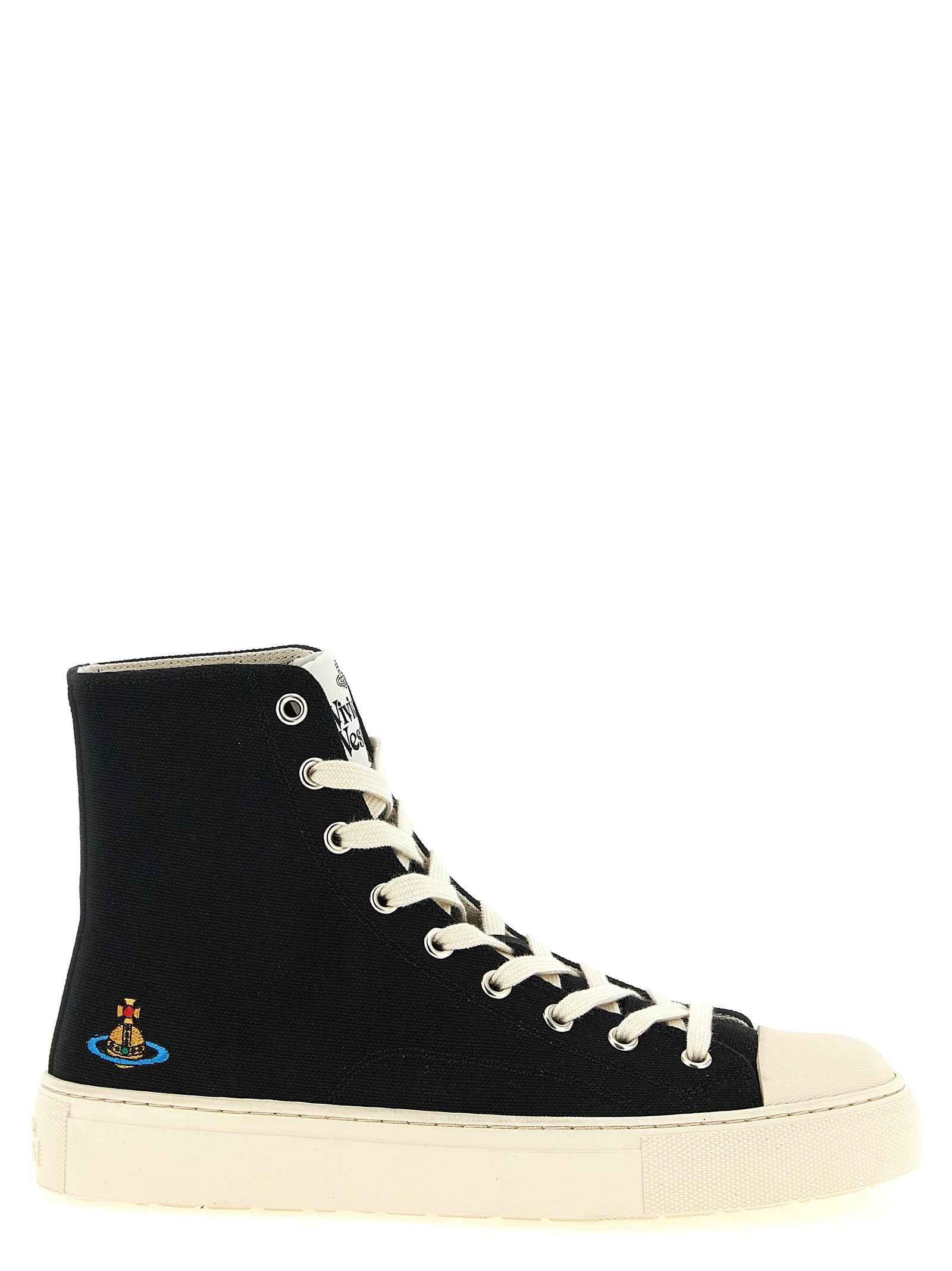Vivienne Westwood Bicolor Cotton High Top Sneakers