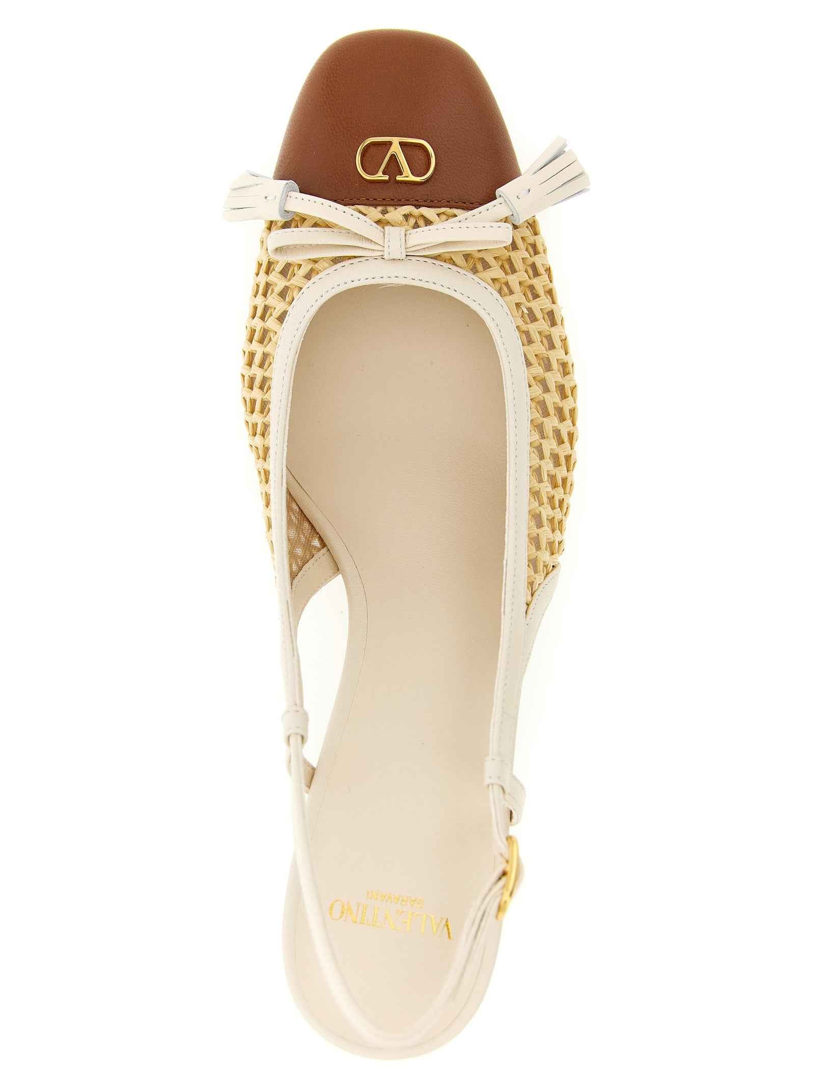 Valentino Garavani Beige Goatskin Mid Heel Pumps