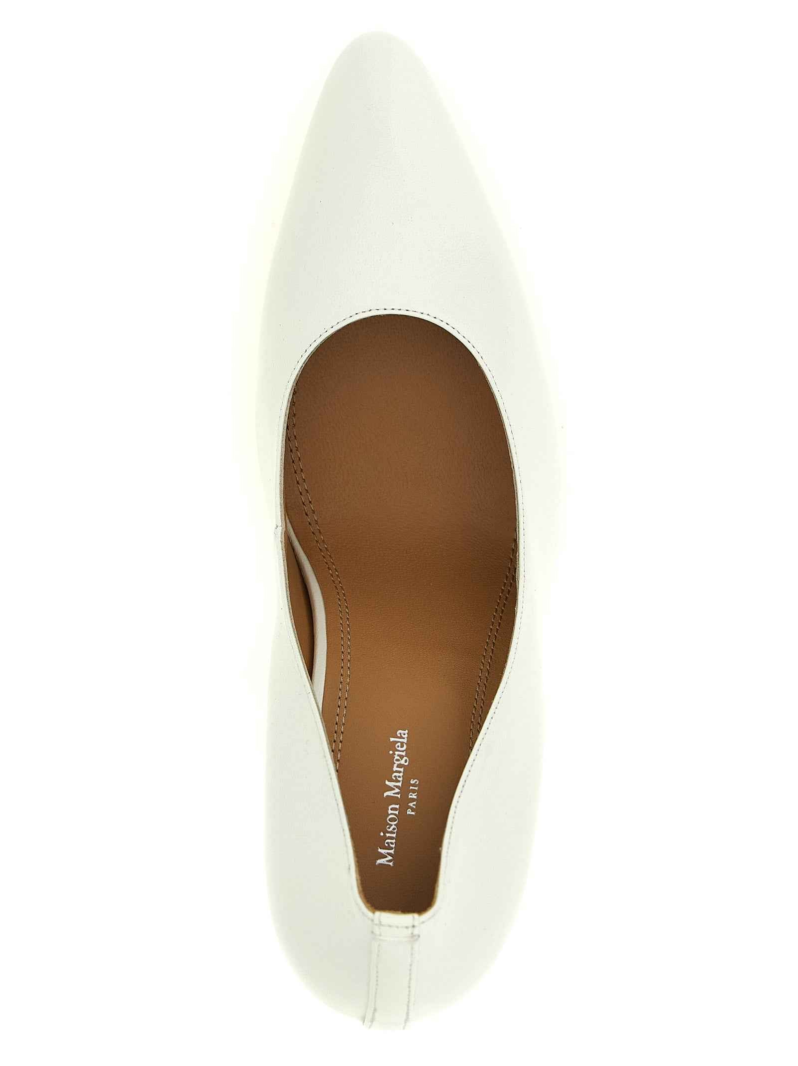 Maison Margiela White Lambskin High Heel Pumps