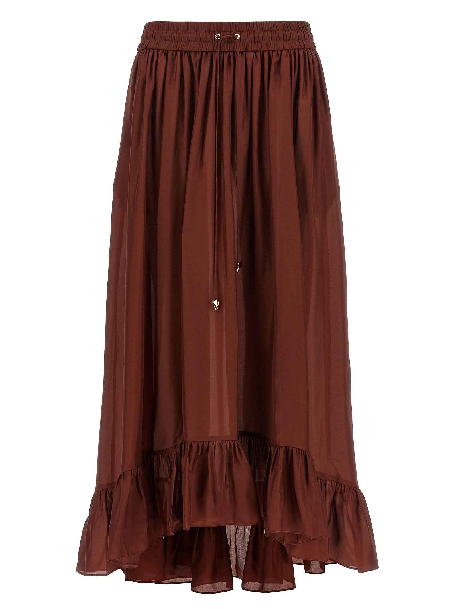 Zimmermann Bordeaux Silk Mini Skirt