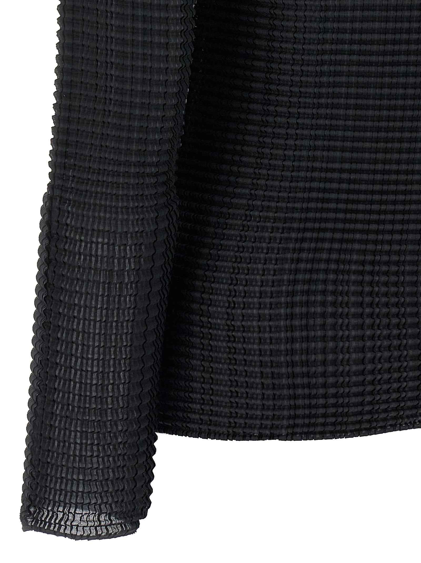 Issey Miyake Black Polyester Cardigan