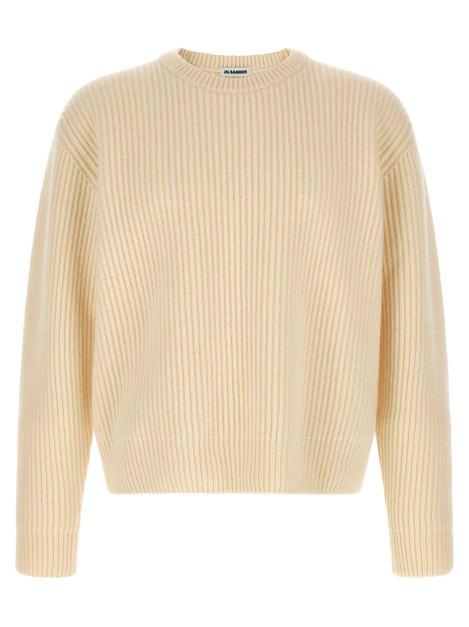 Jil Sander White Wool Cardigan
