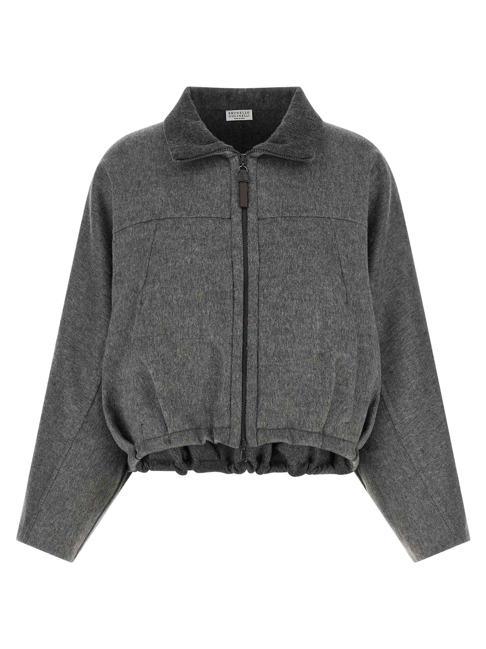 Brunello Cucinelli Gray Virgin Wool Full-Length Jacket