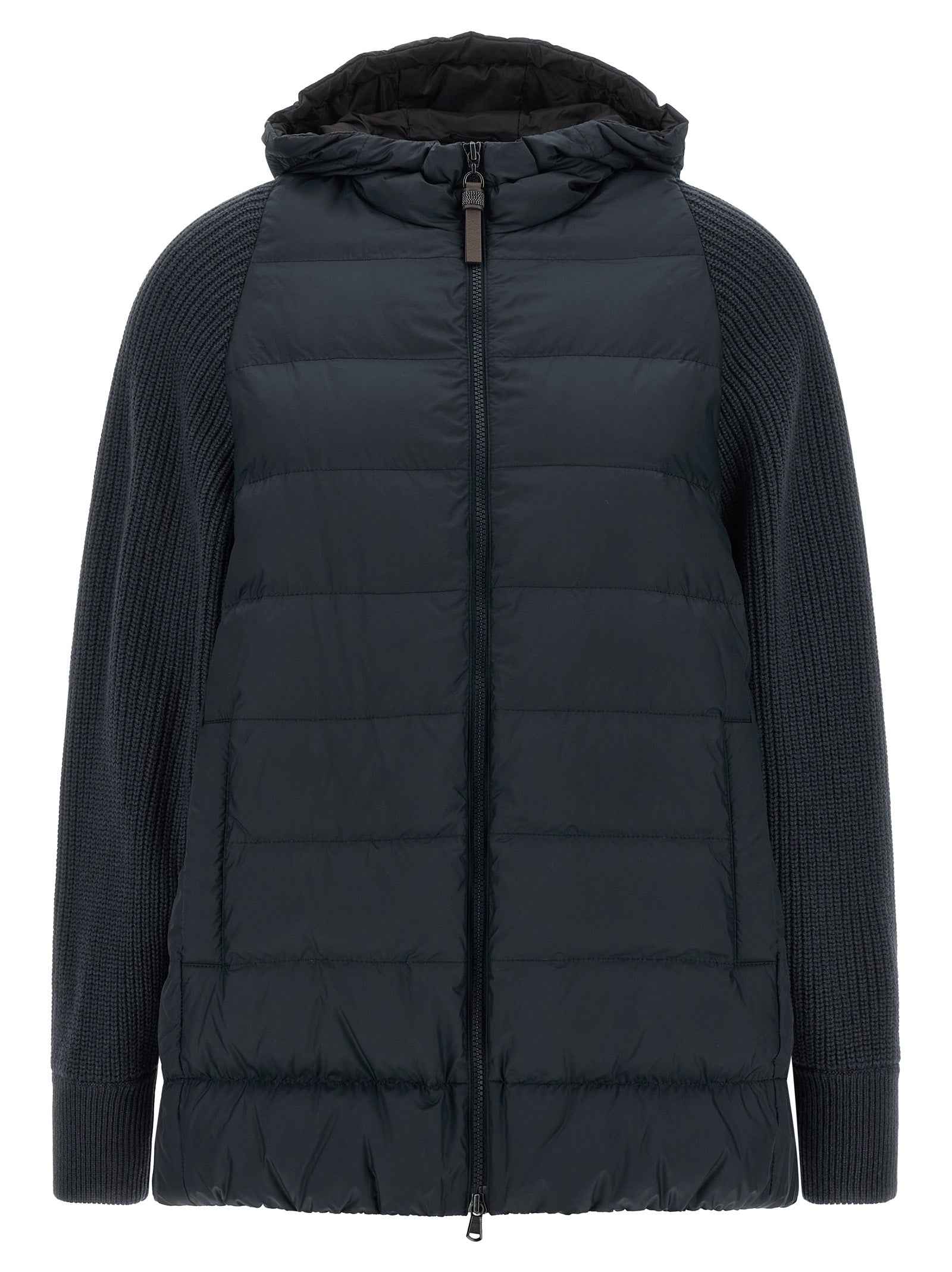 Brunello Cucinelli Blue Polyester Full-Length Jacket