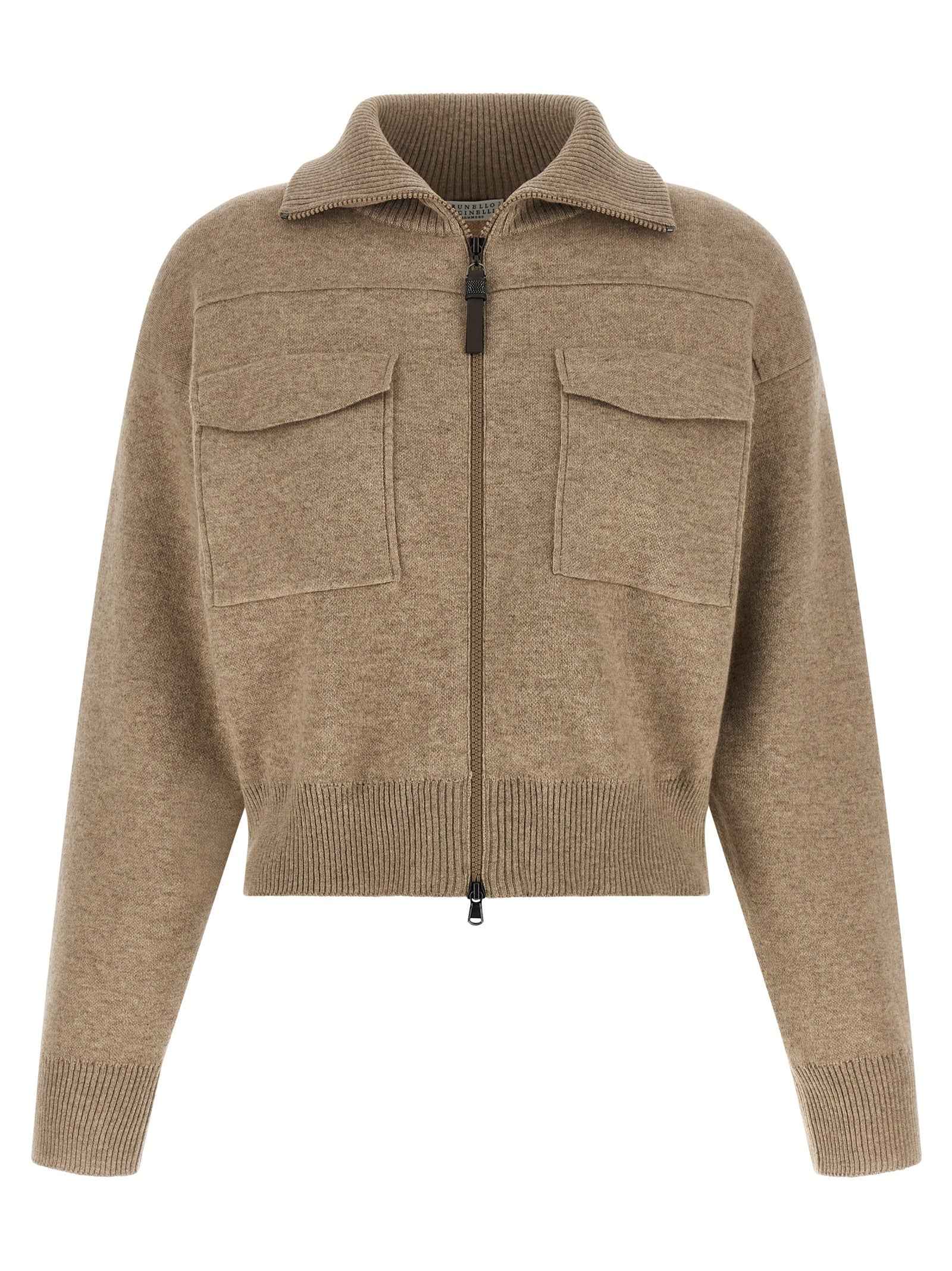 Brunello Cucinelli Beige Cashmere Cardigan