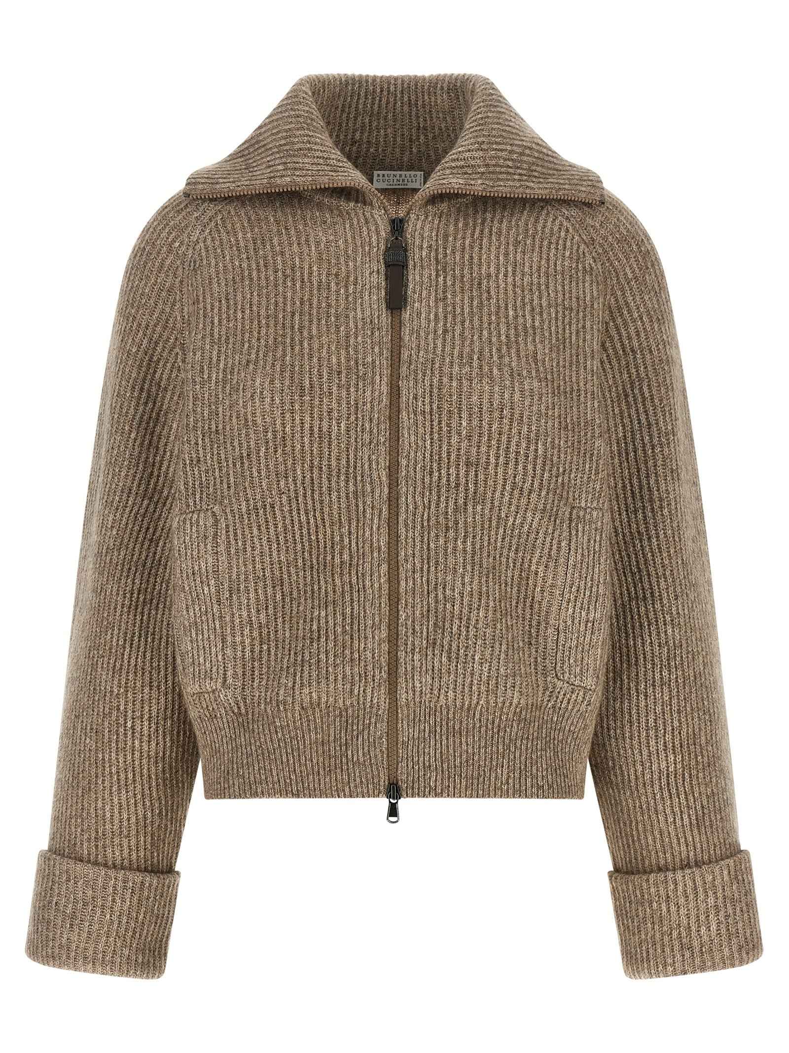 Brunello Cucinelli Beige Cashmere Cardigan