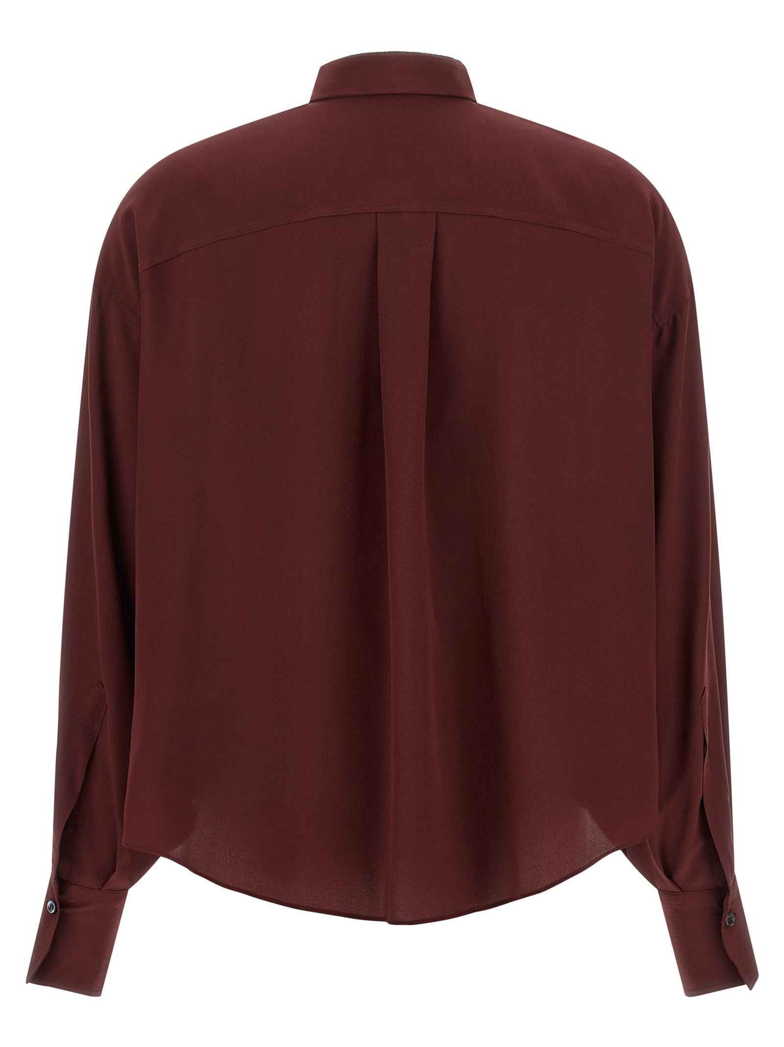 Brunello Cucinelli Bordeaux Silk Blouse