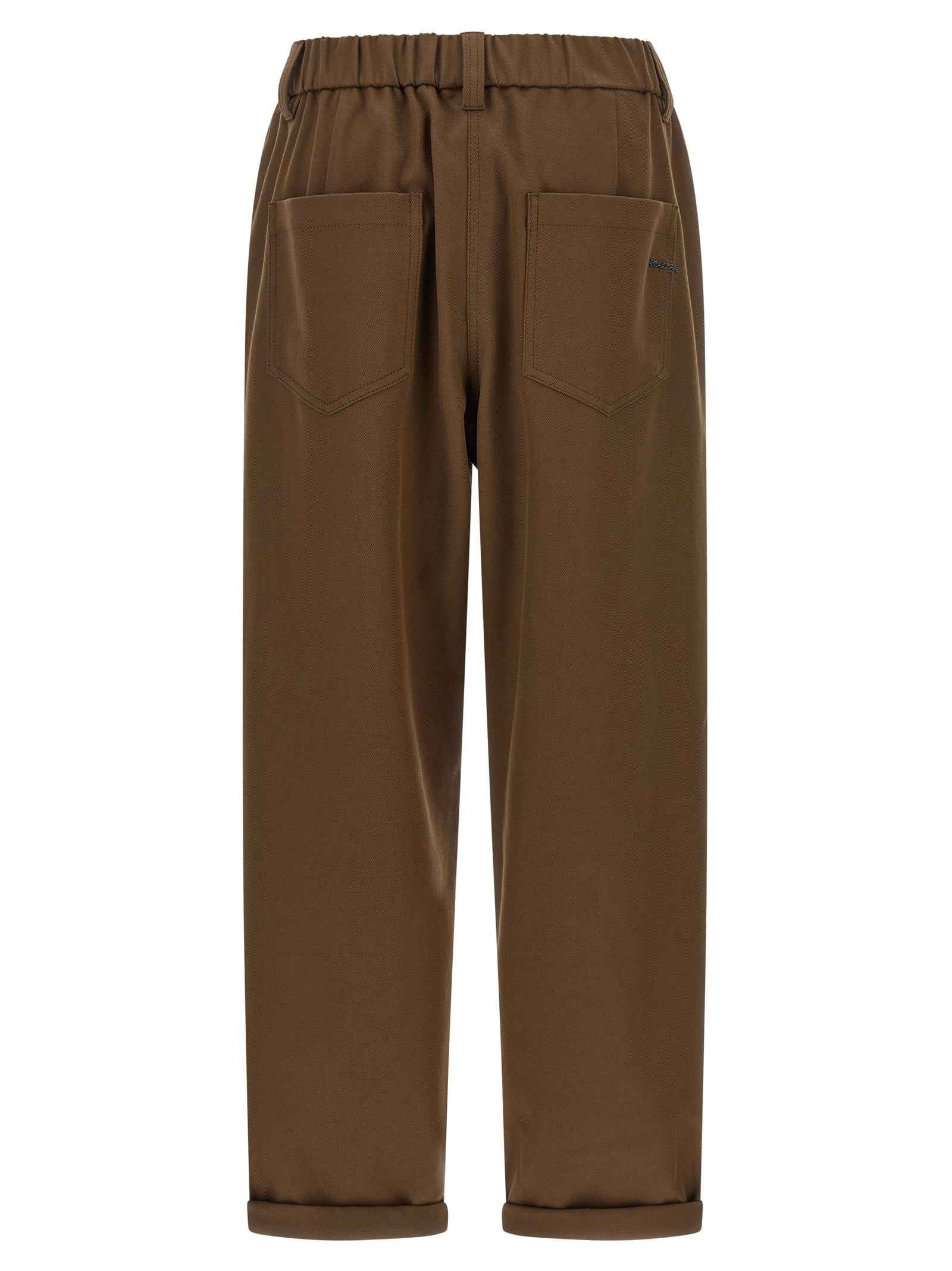 Brunello Cucinelli Brown Cotton Casual Pants