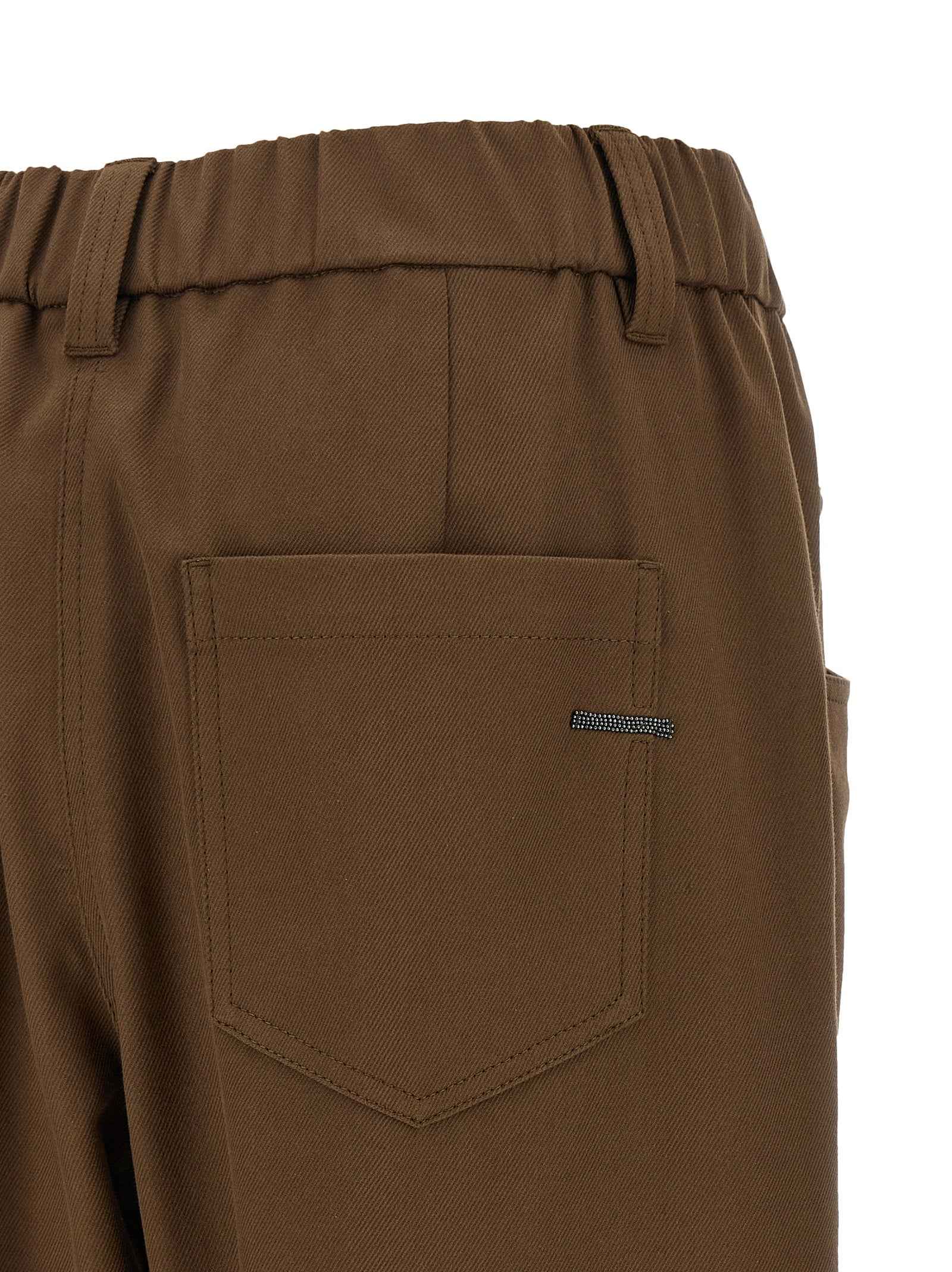 Brunello Cucinelli Brown Cotton Casual Pants