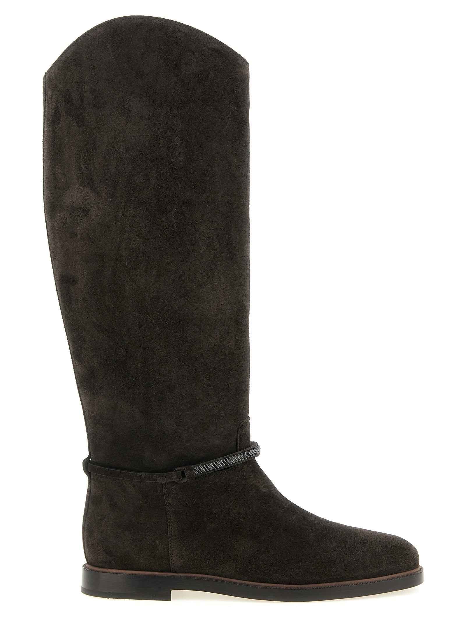 Brunello Cucinelli Black Calfskin Over The Knee