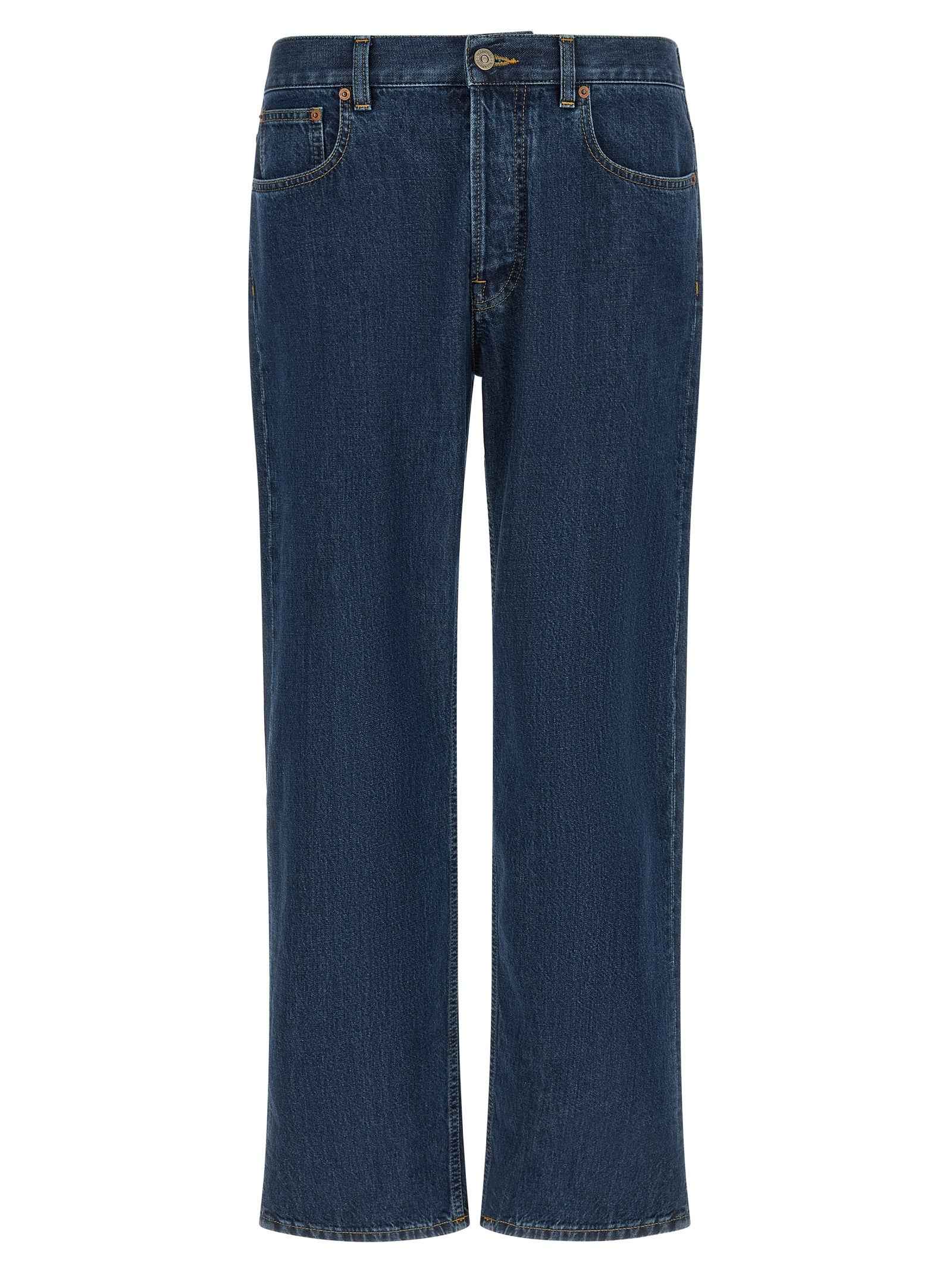 Valentino Garavani Blue Cotton Straight-Leg Jeans