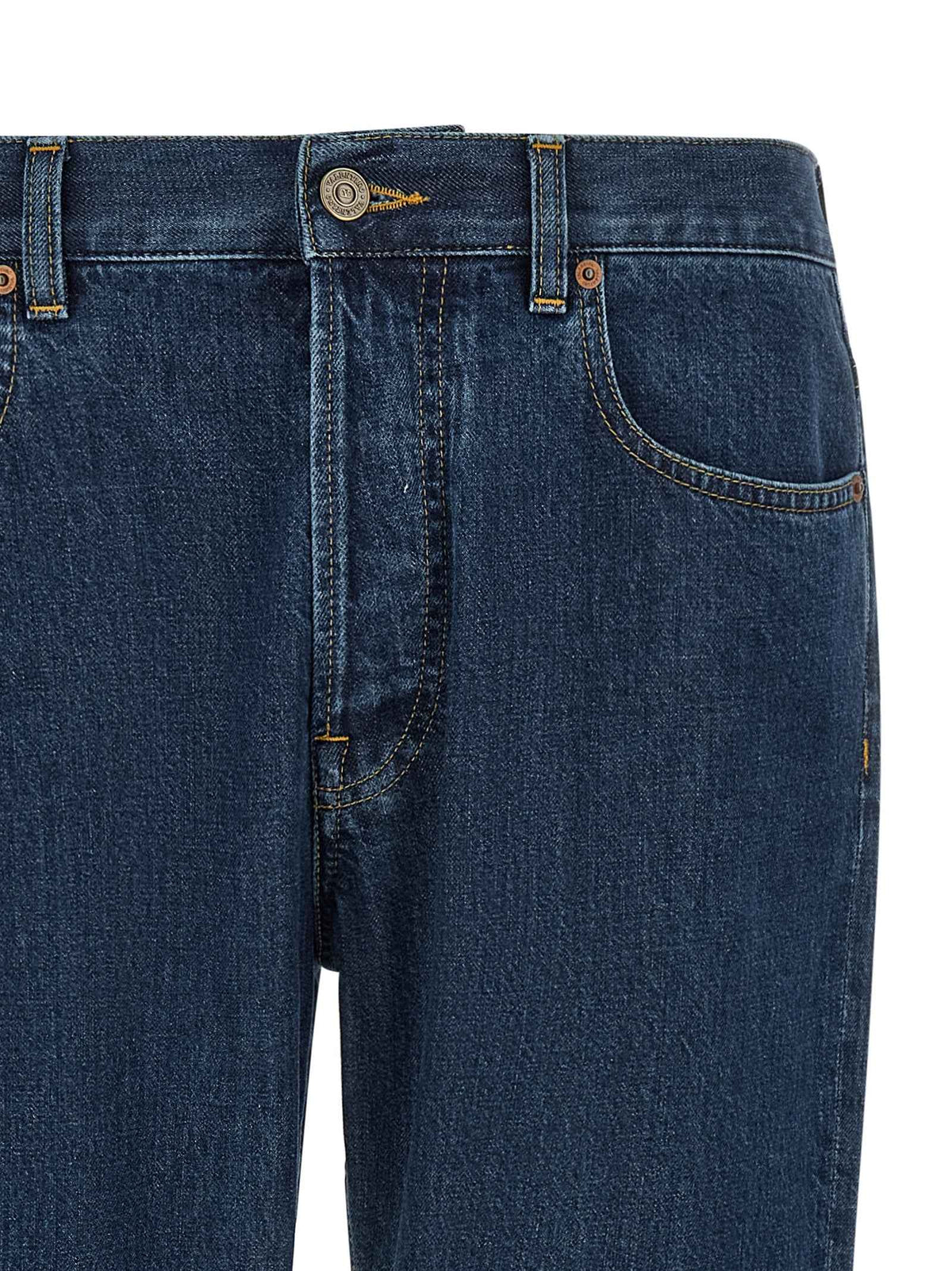 Valentino Garavani Blue Cotton Straight-Leg Jeans
