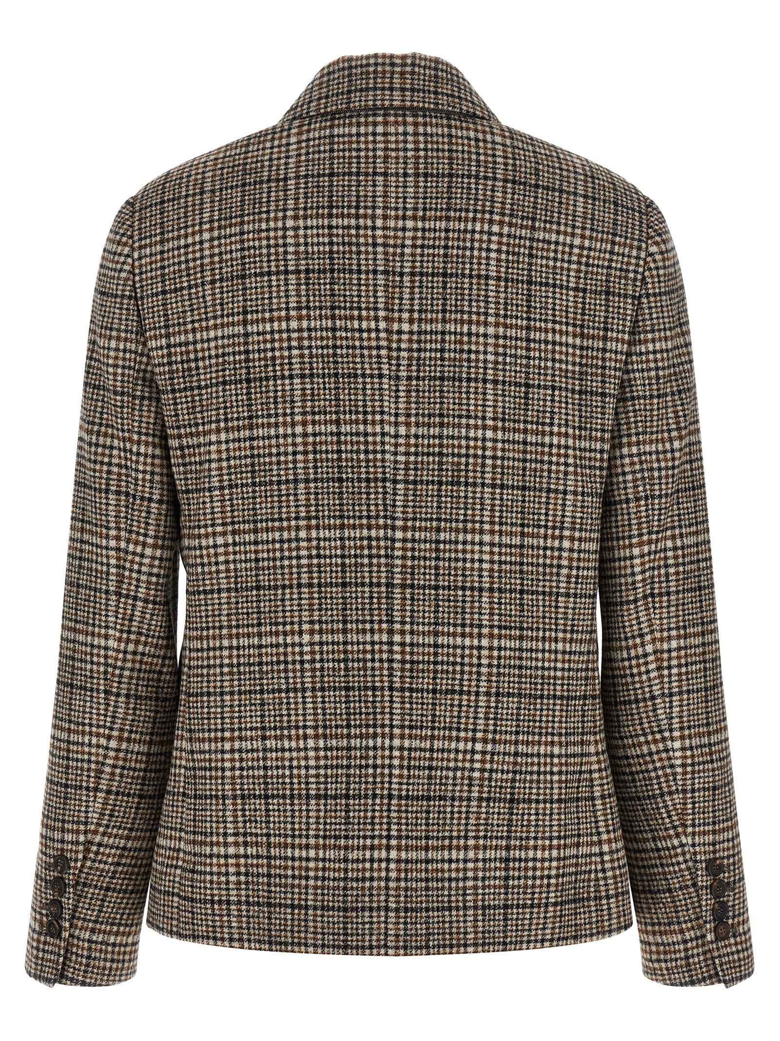 Brunello Cucinelli Beige Alpaca Leather Blazer