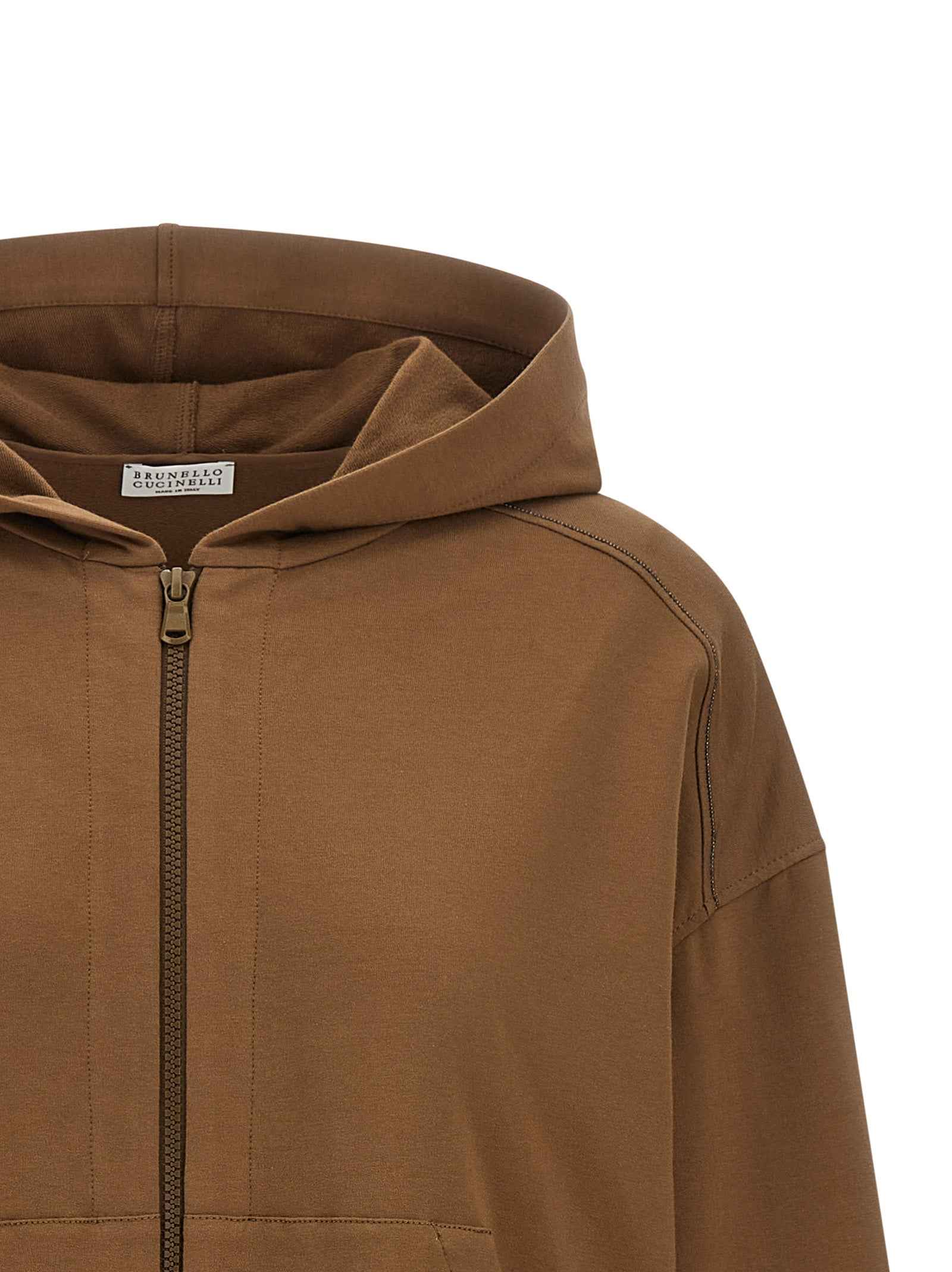 Brunello Cucinelli Brown Cotton Hoodie