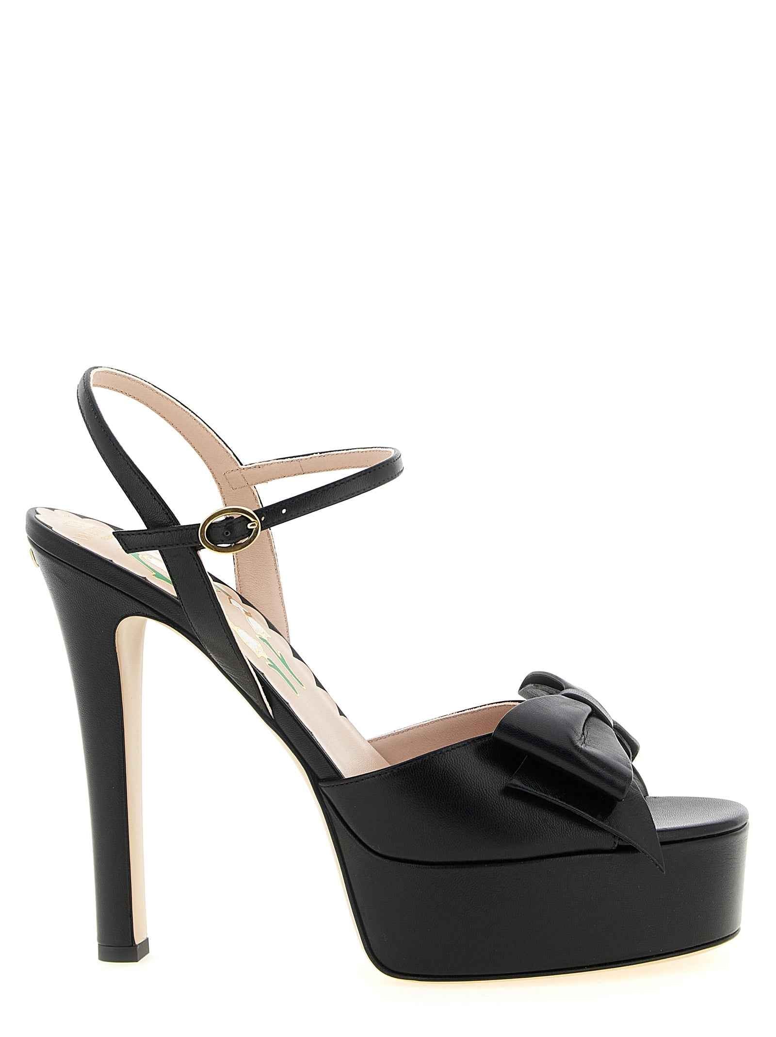Valentino Garavani Black Calfskin Stiletto Heel Sandals