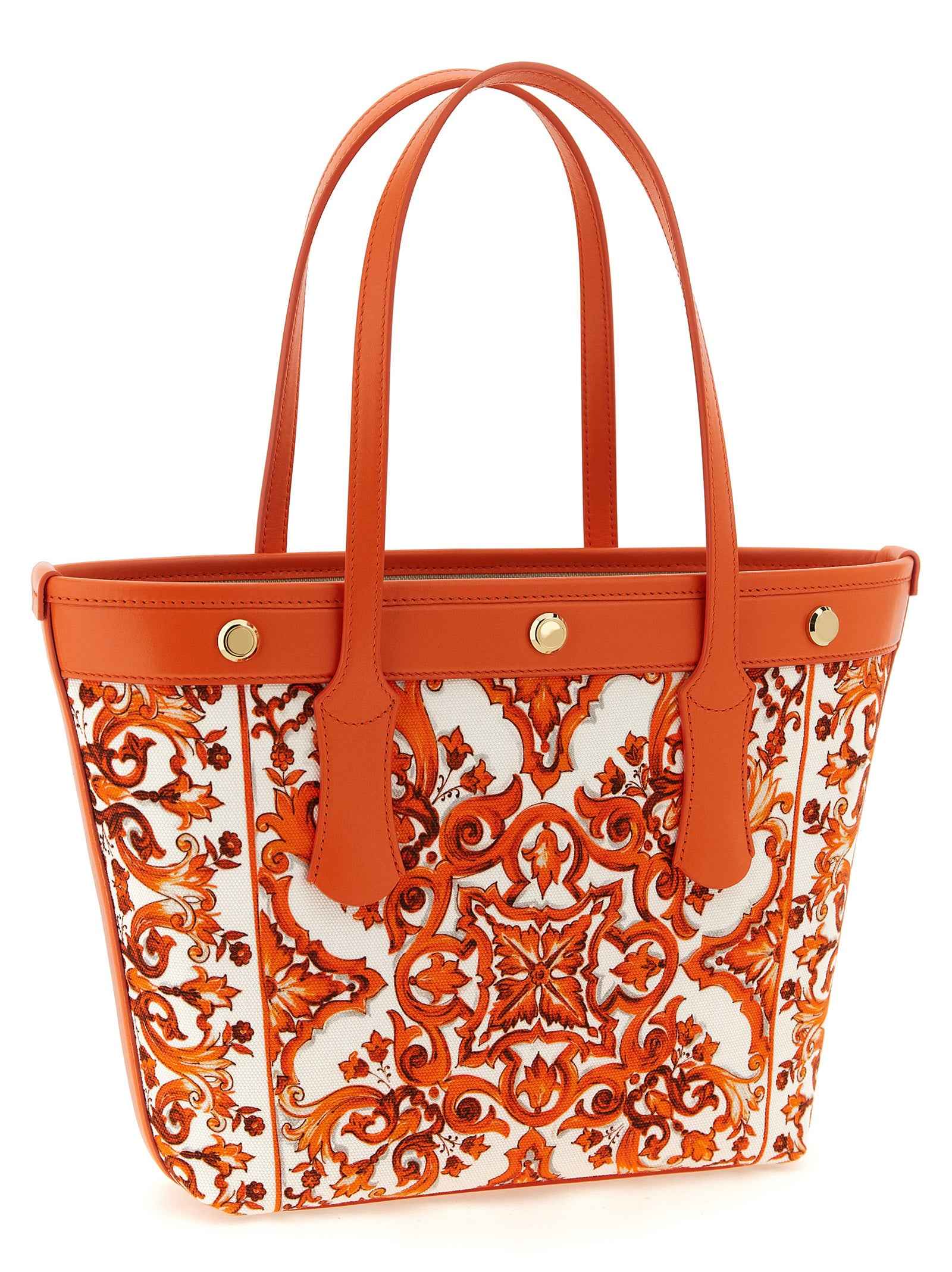 Dolce & Gabbana Orange Cotton Tote Bag