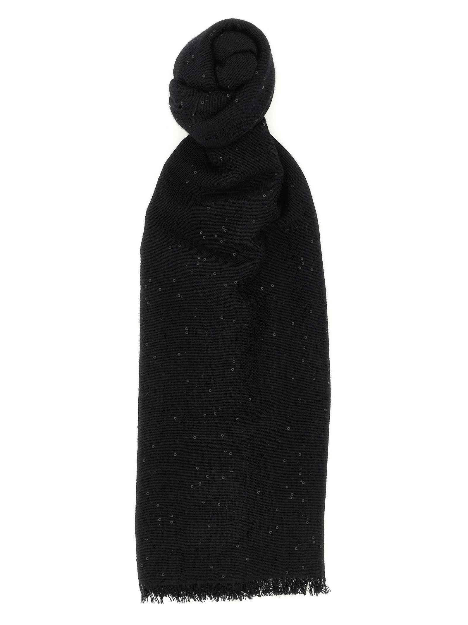 Brunello Cucinelli Black Cashmere Scarf